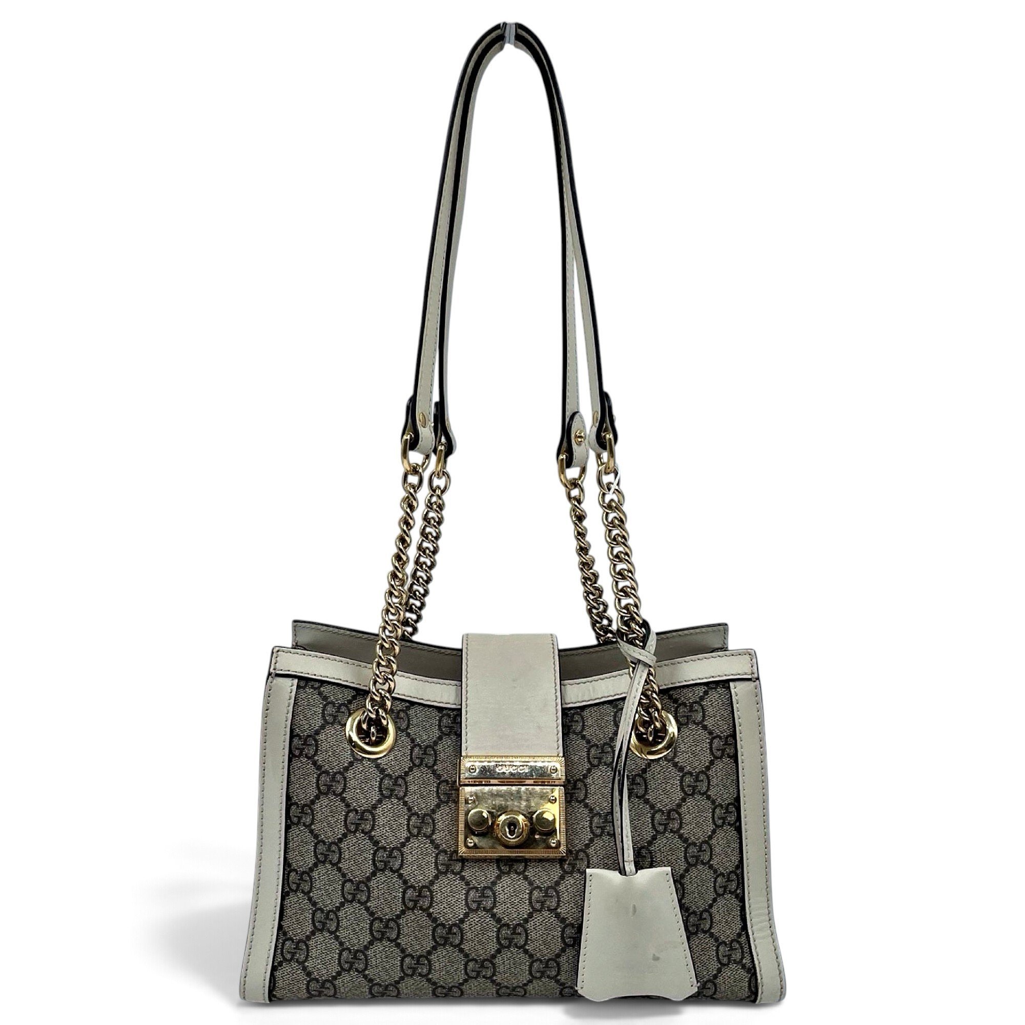 Padlock leather handbag