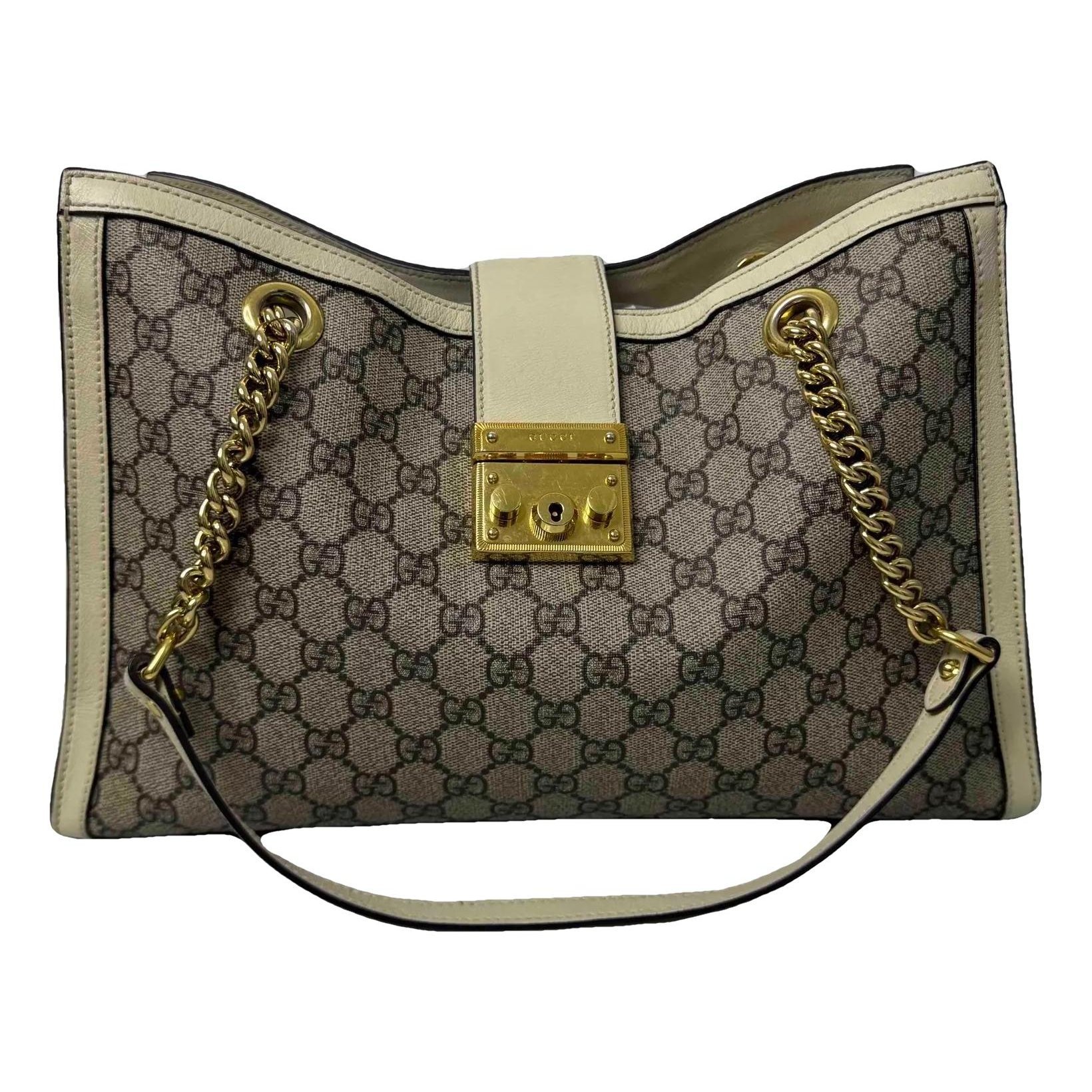 Padlock leather handbag
