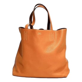 Hermes Double Sens Handbag Orange Clemence Leather