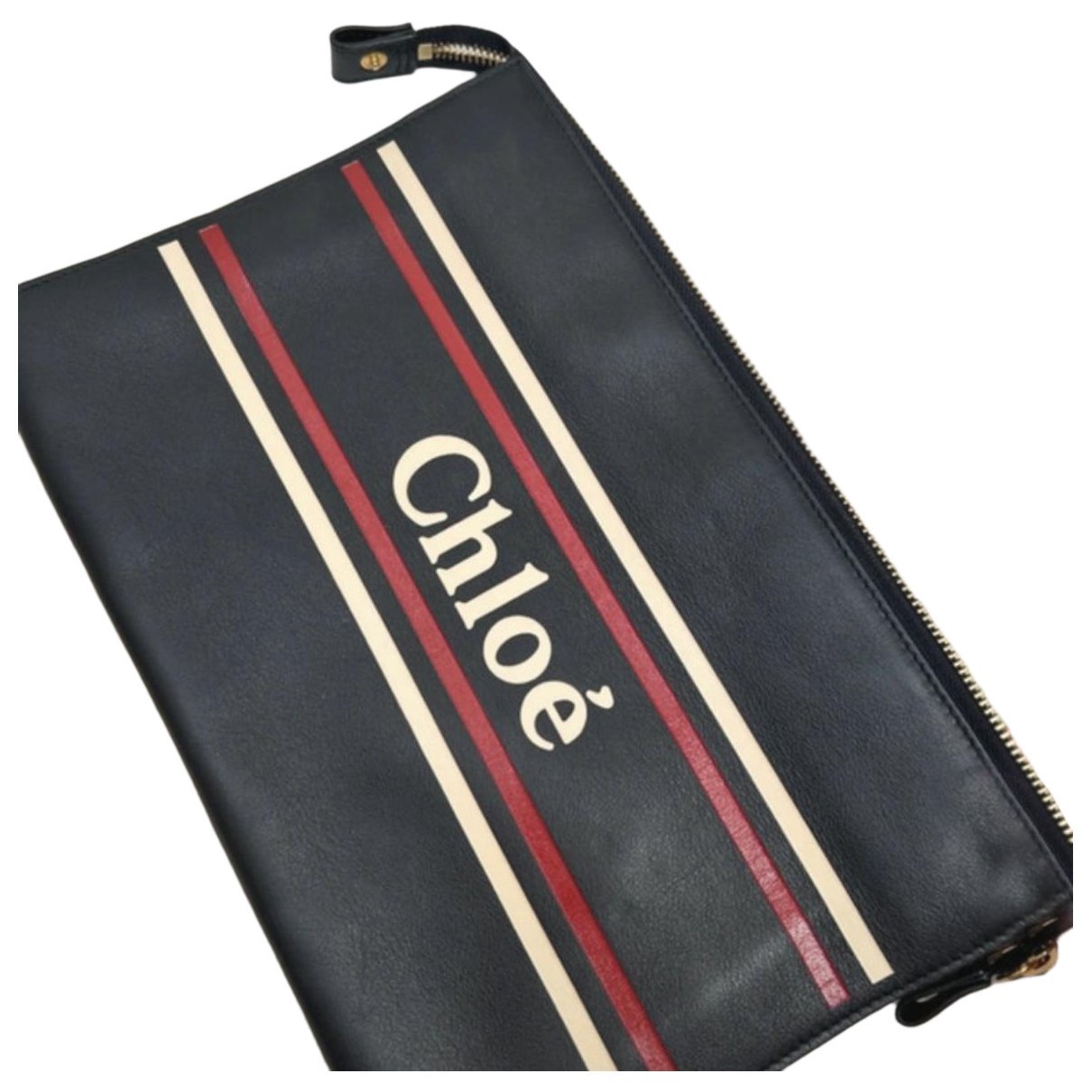 Leather clutch bag
