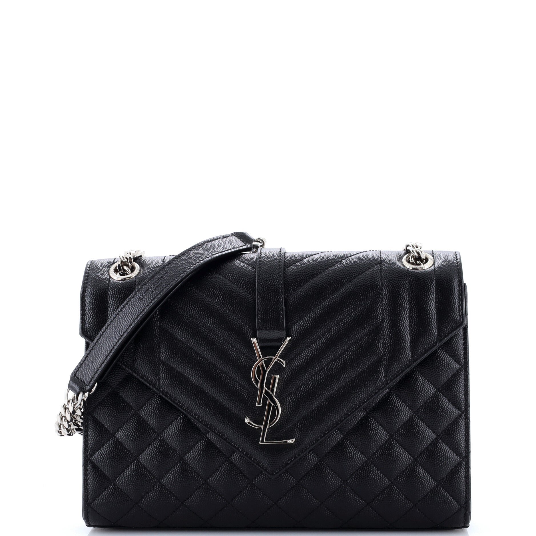 Classic Monogram Envelope Satchel Mixed Matelasse Leather Medium