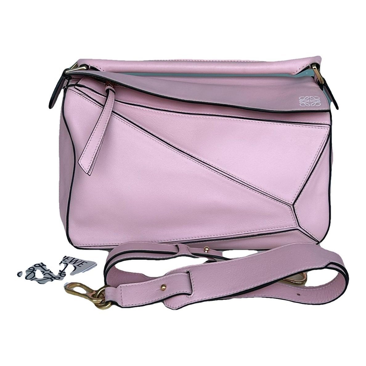Puzzle leather handbag