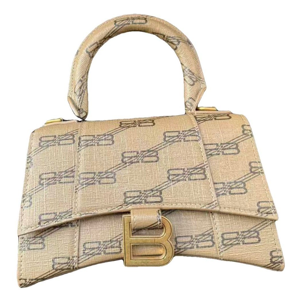 Hourglass leather handbag