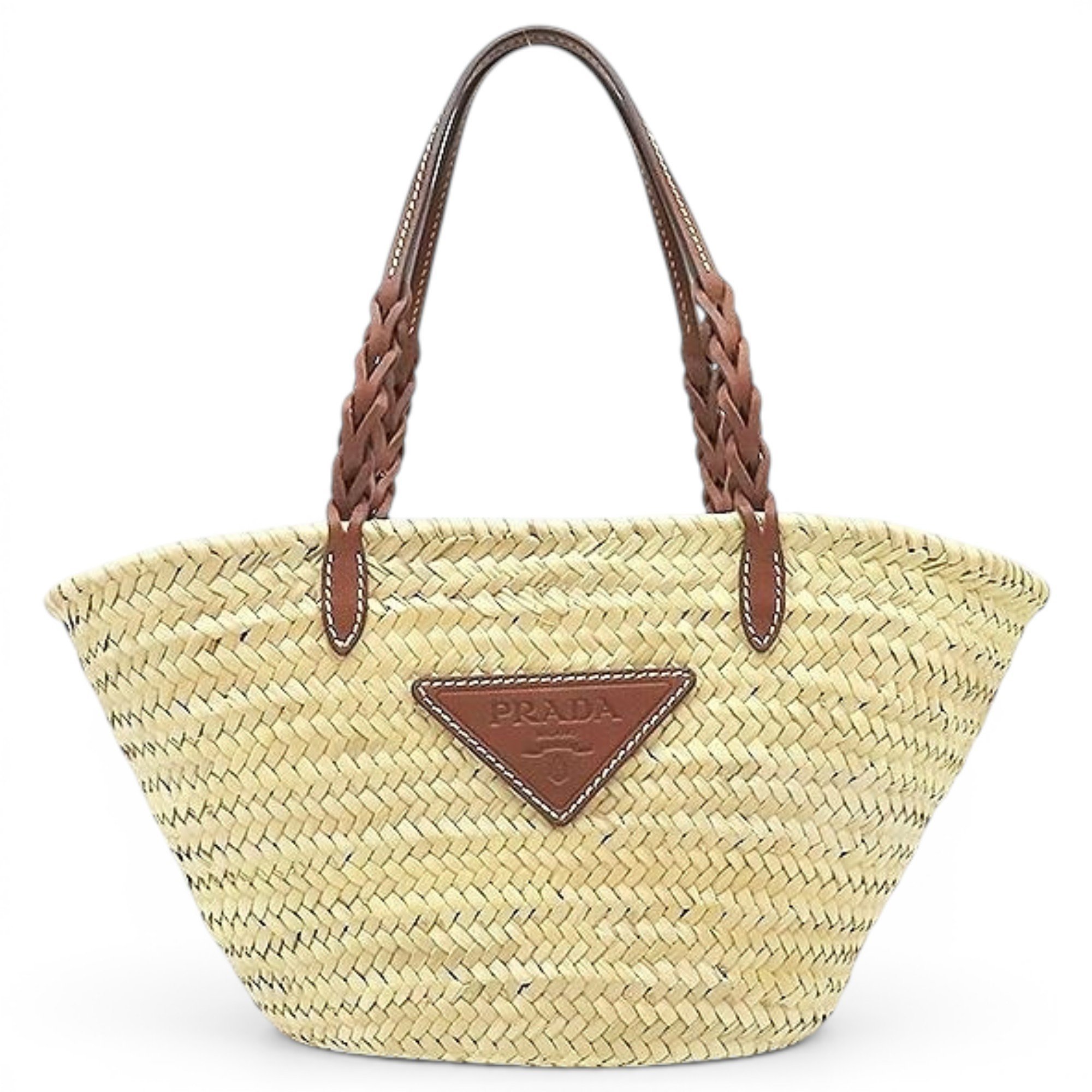 Triangle leather tote