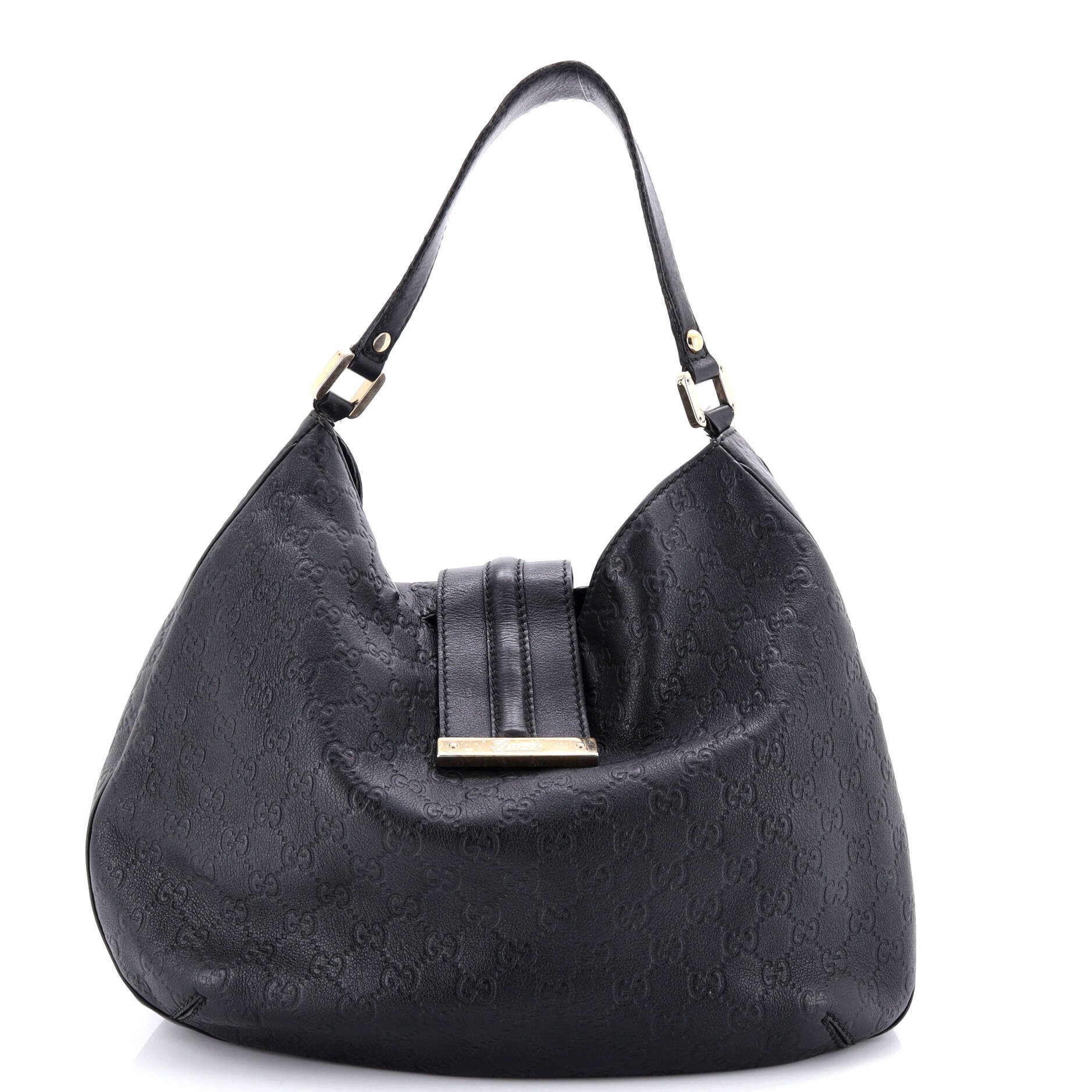Gucci New Ladies Web Hobo Guccissima Leather Medium