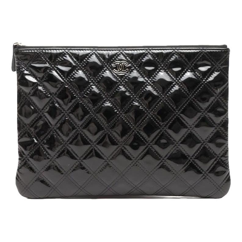 Patent leather clutch bag