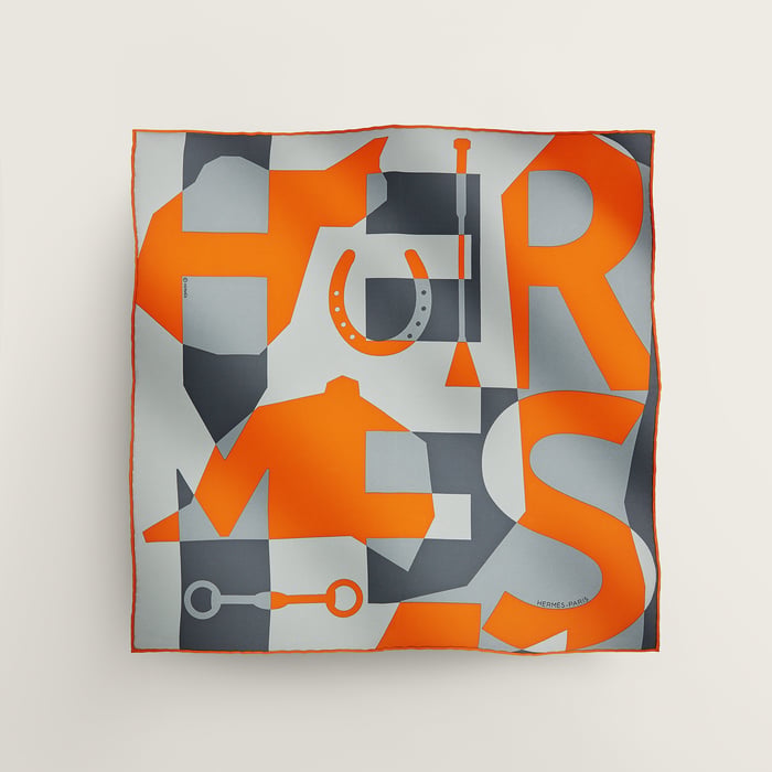 Her-mes Pocket Square 45