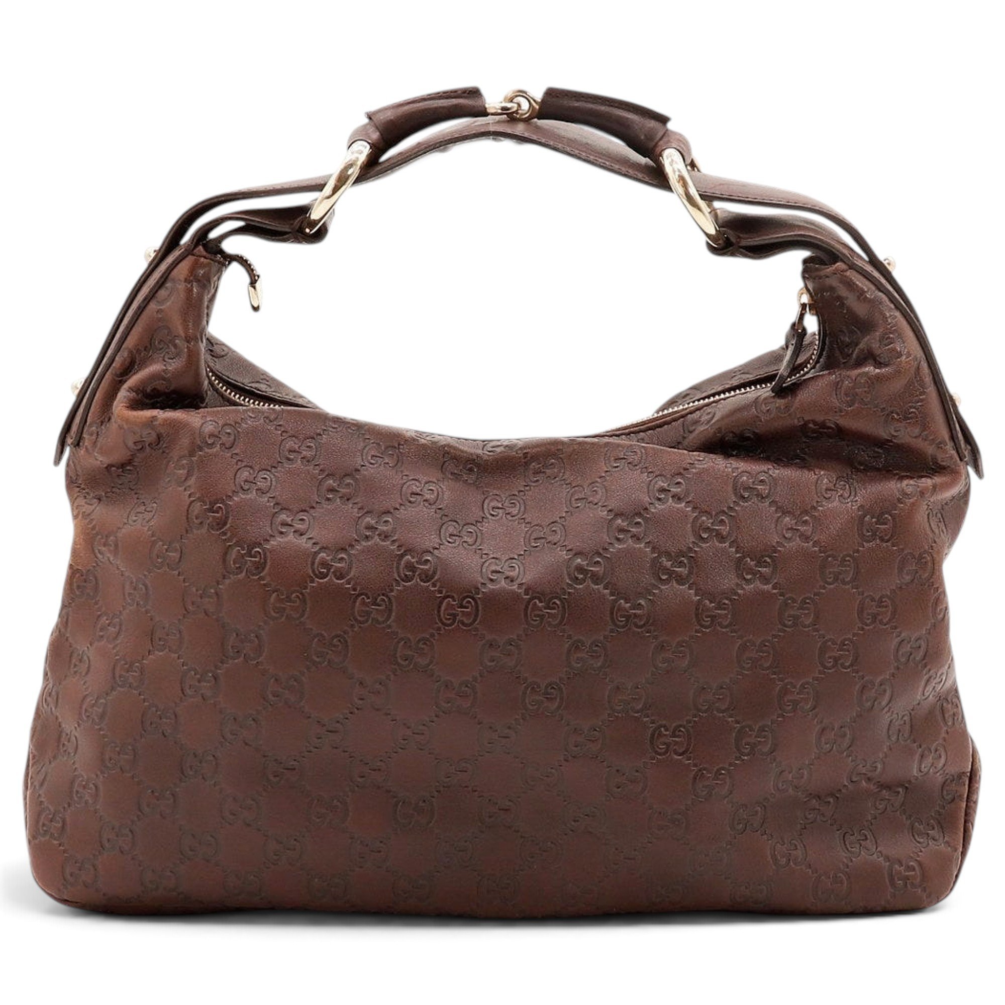 Interlocking leather handbag