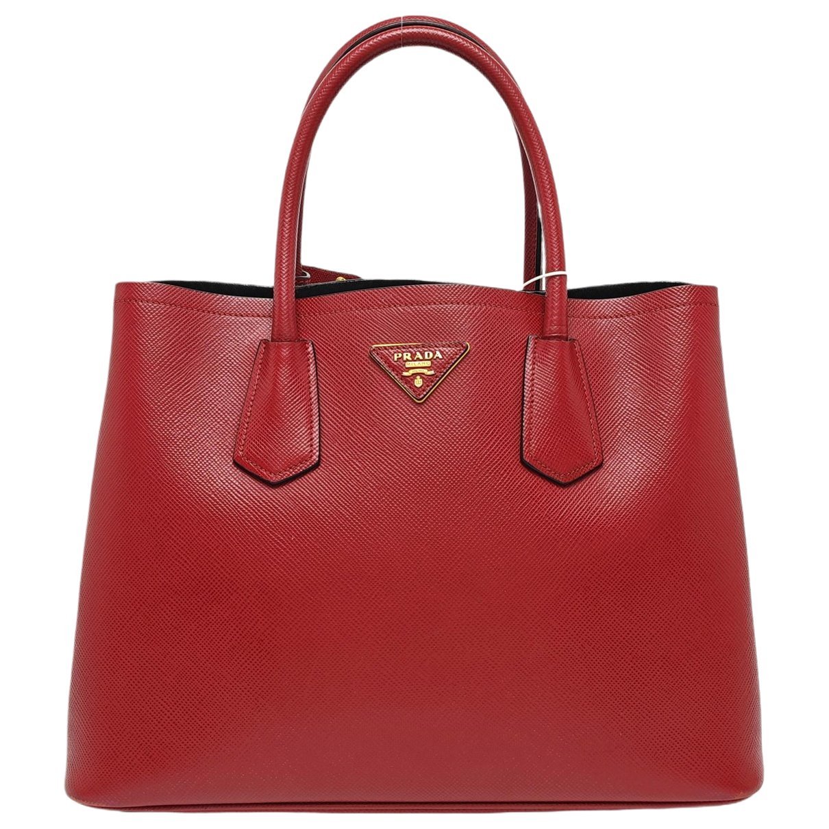 Double leather handbag