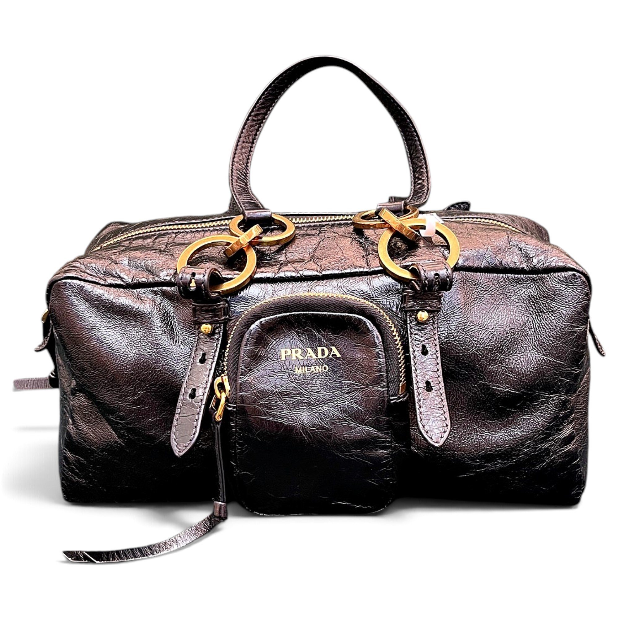 Leather bowling bag