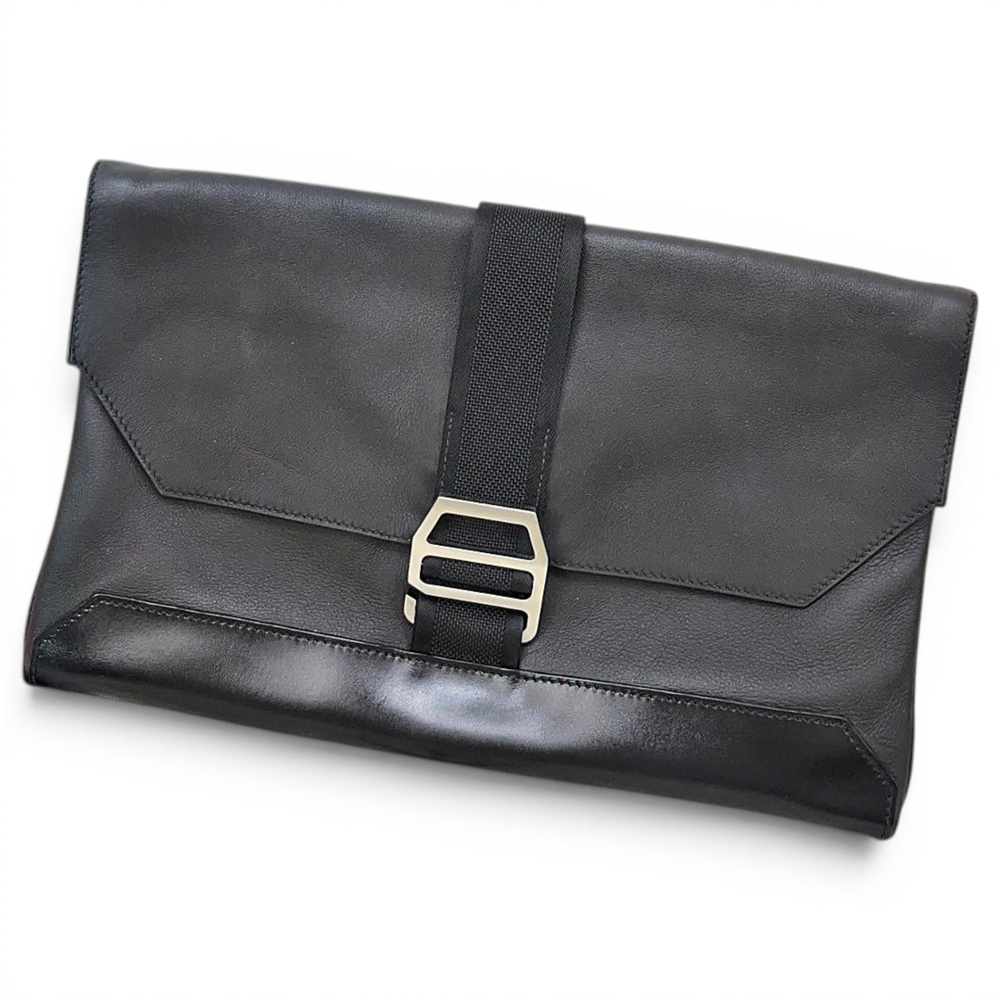 Leather clutch bag