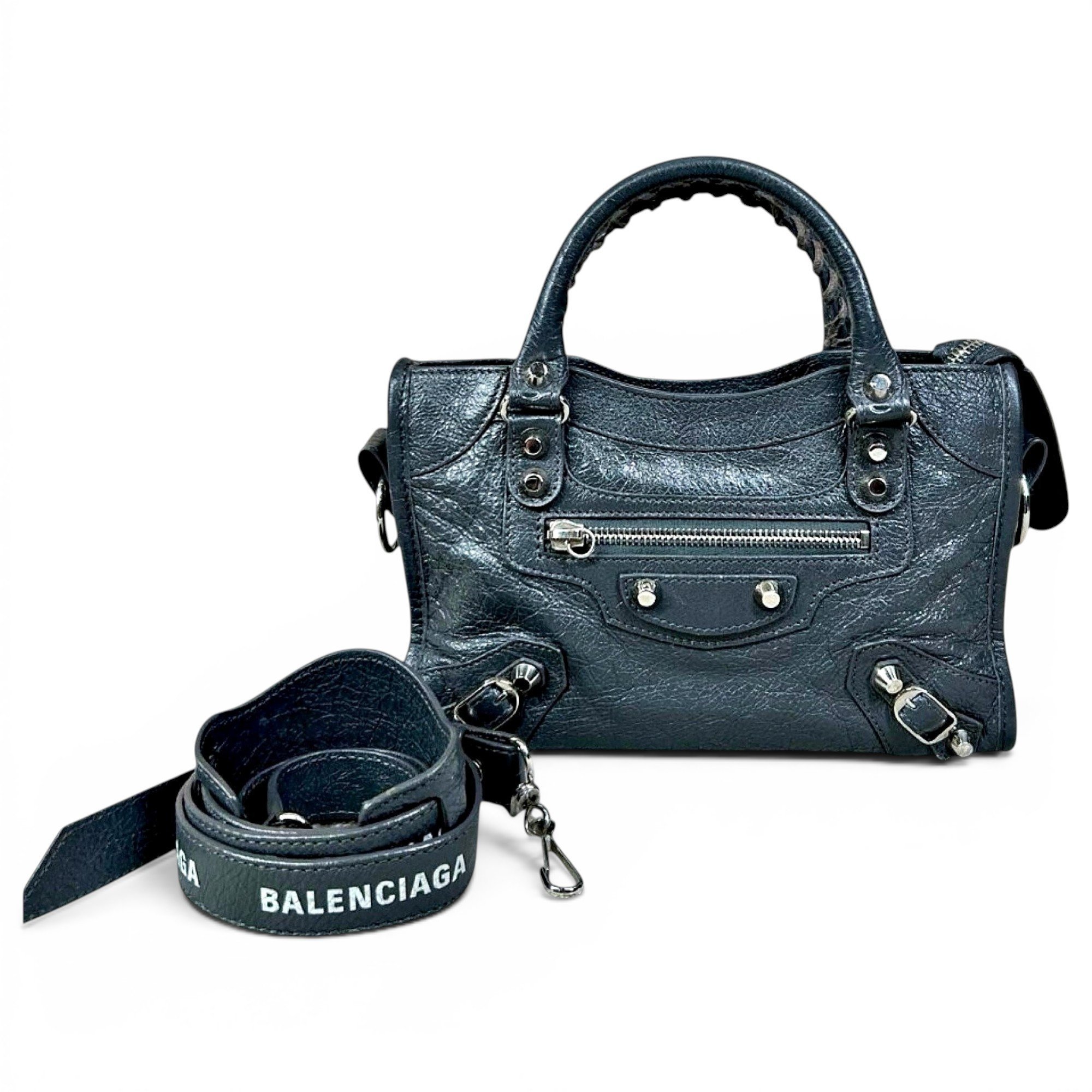 City leather satchel