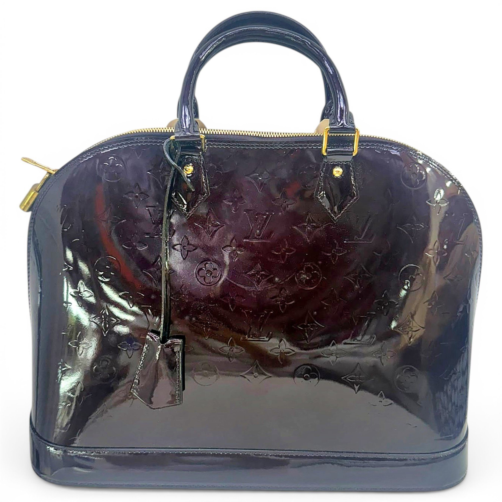 Louis Vuitton Alma patent leather handbag