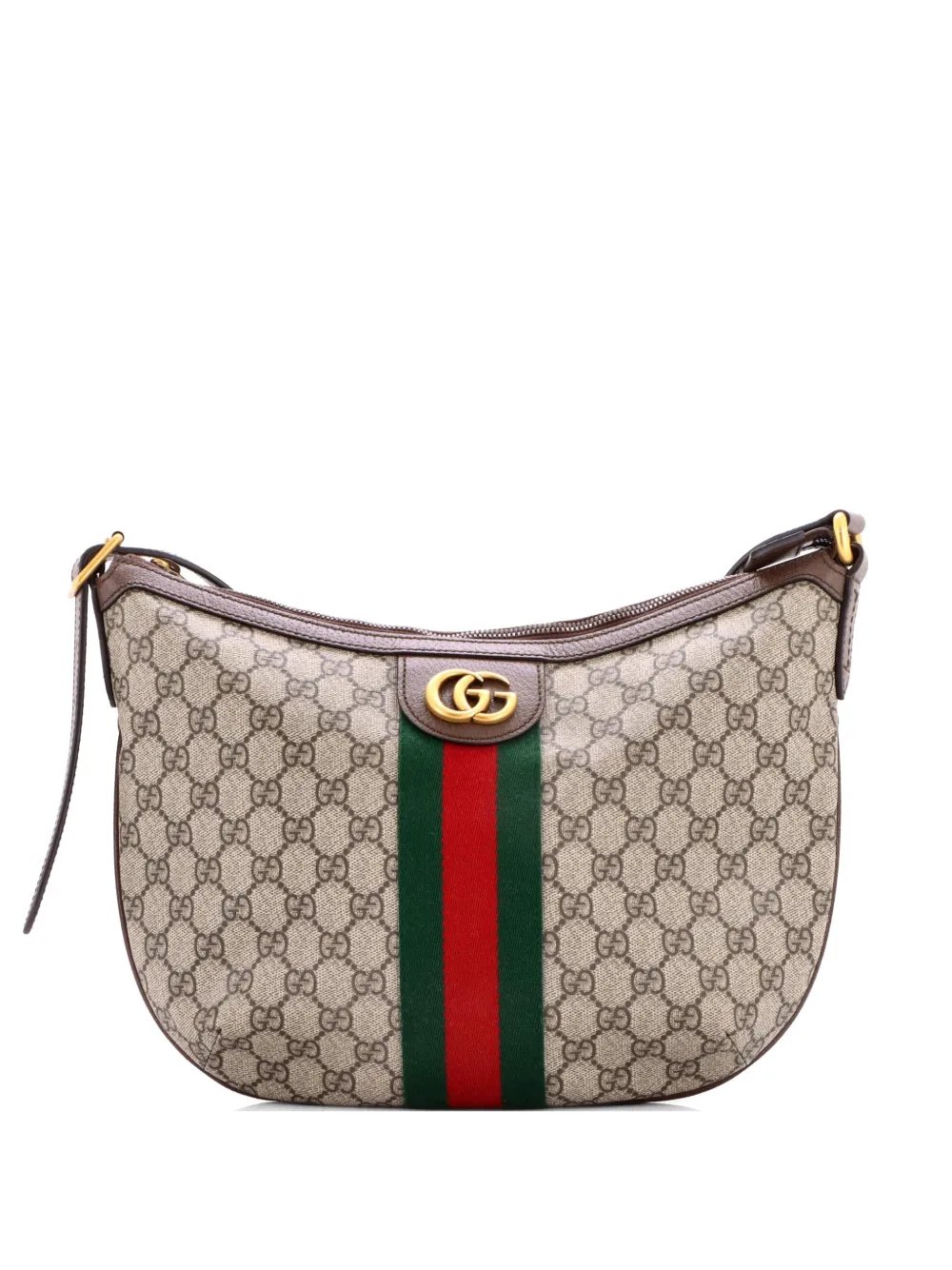 Ophidia Half Moon Hobo GG Coated Canvas Small crossbody bag