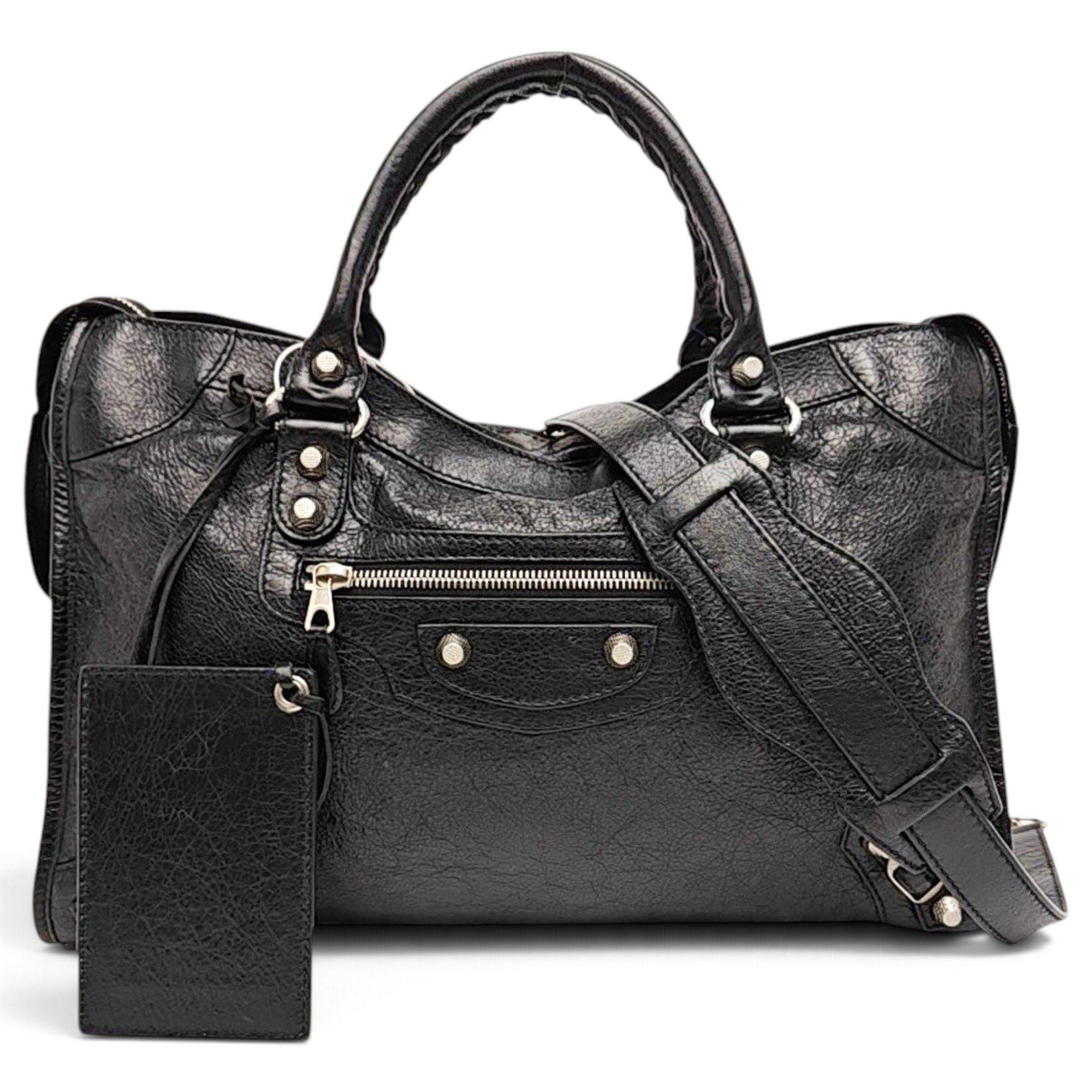 City leather handbag