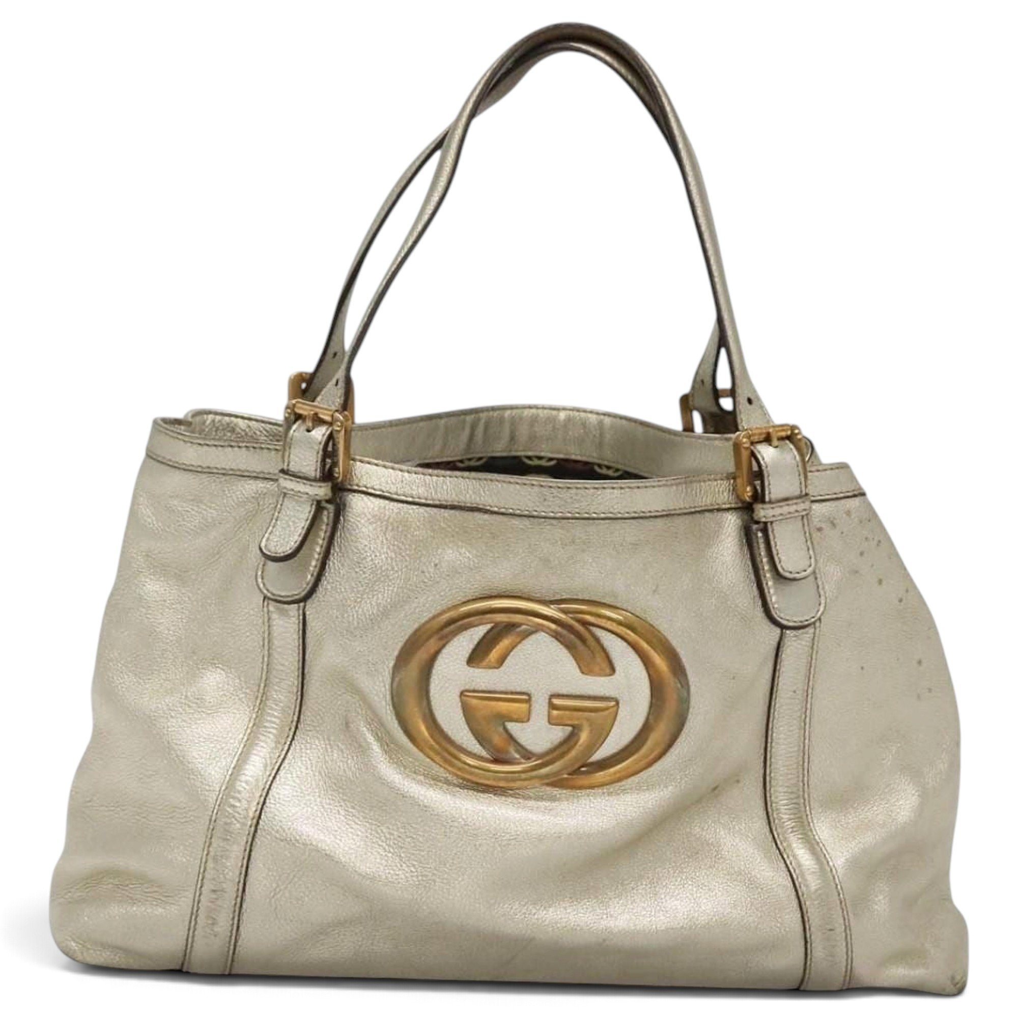 Interlocking leather tote