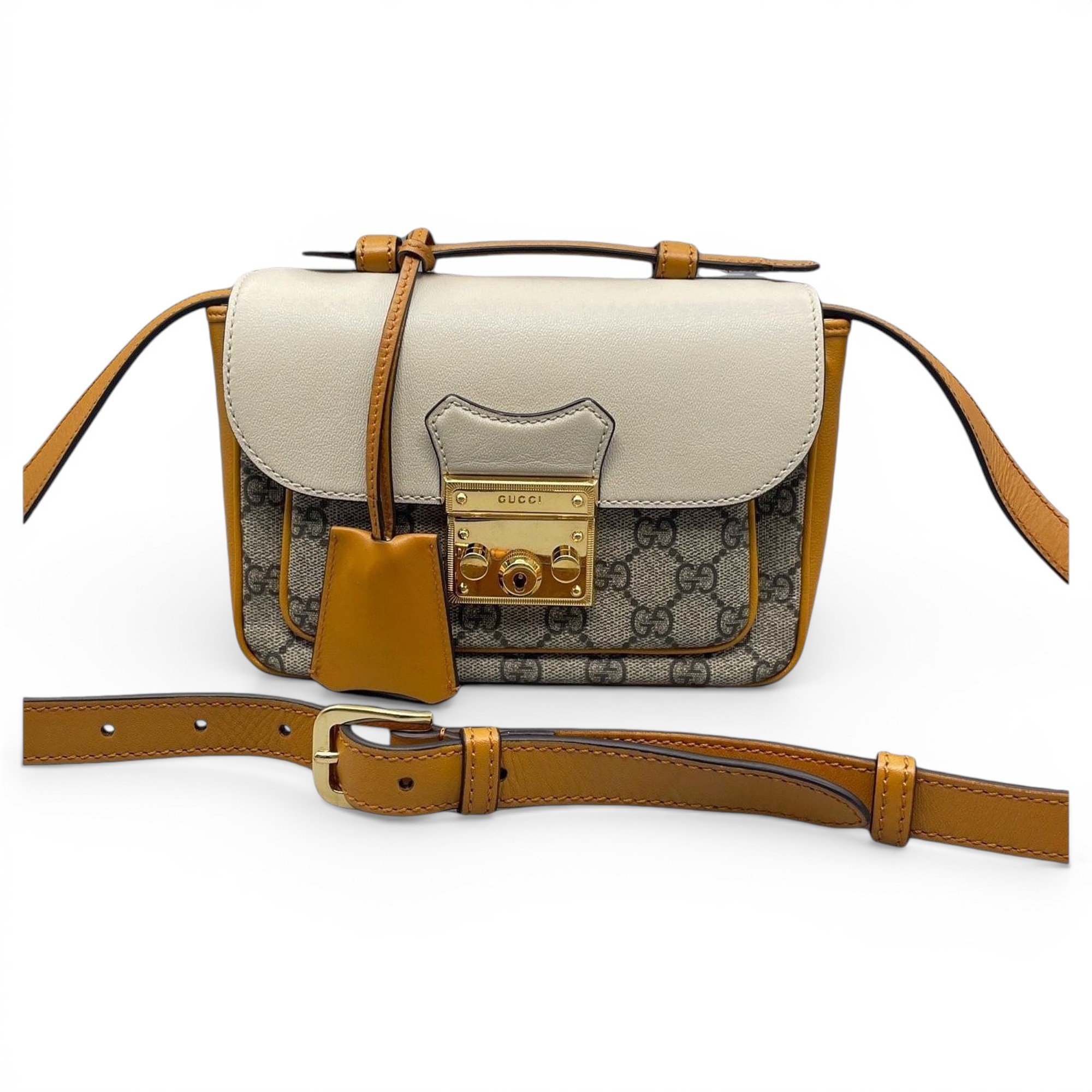 Padlock leather handbag