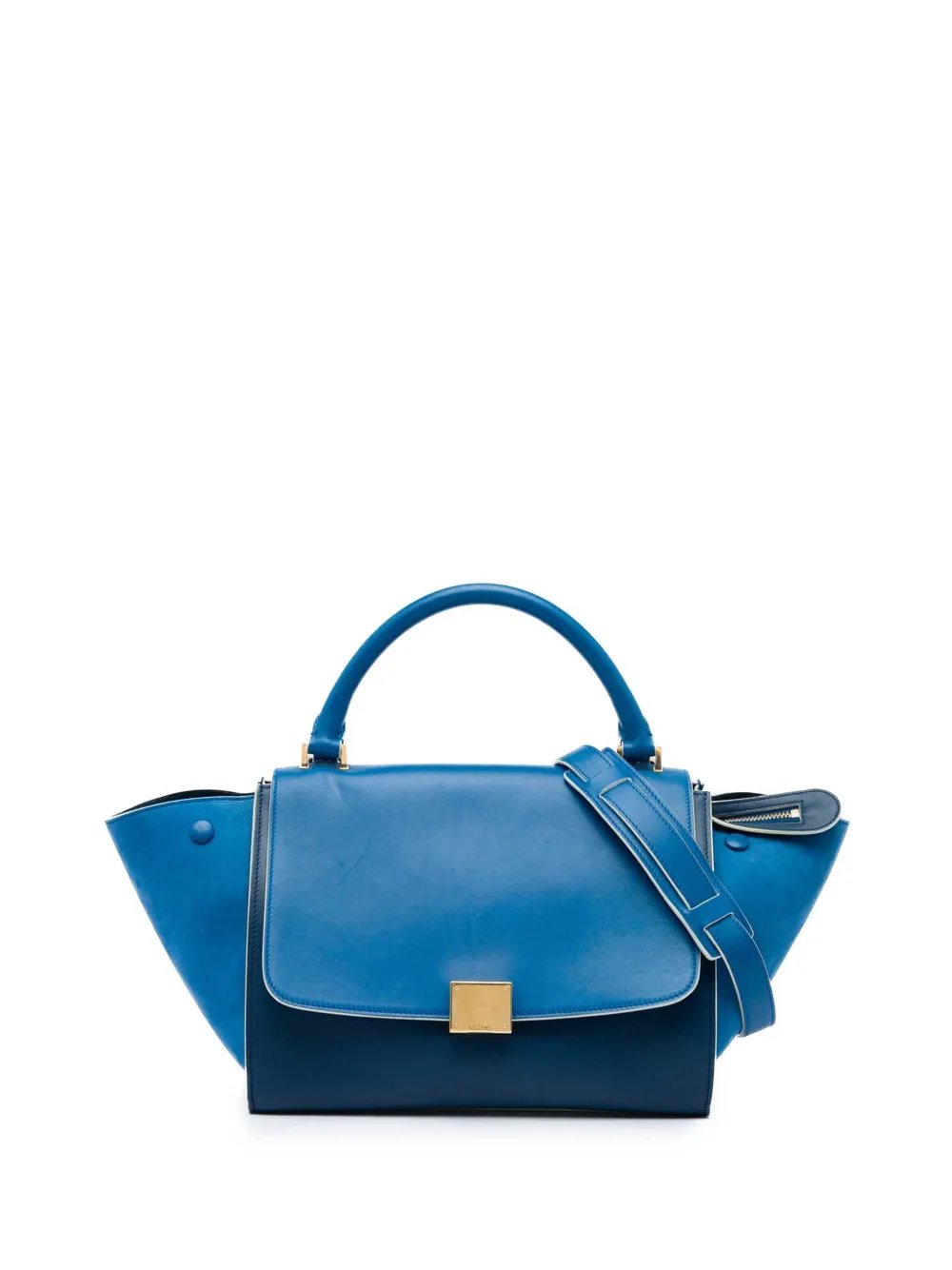 2015 Small Bicolor Calfskin and Nubuck Trapeze satchel