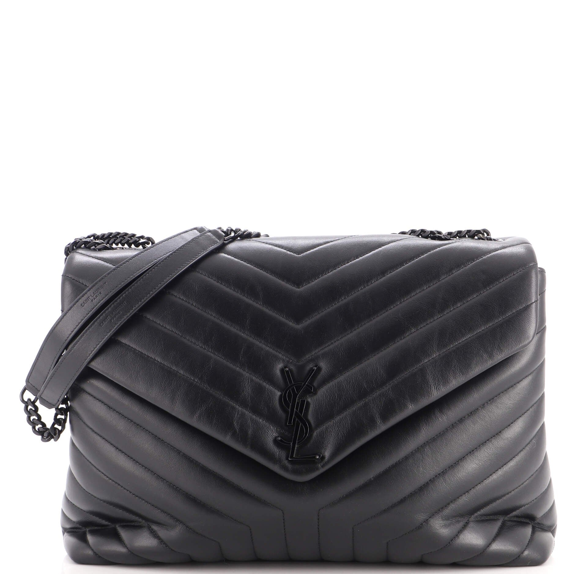 Loulou Shoulder Bag Matelasse Chevron Leather Large