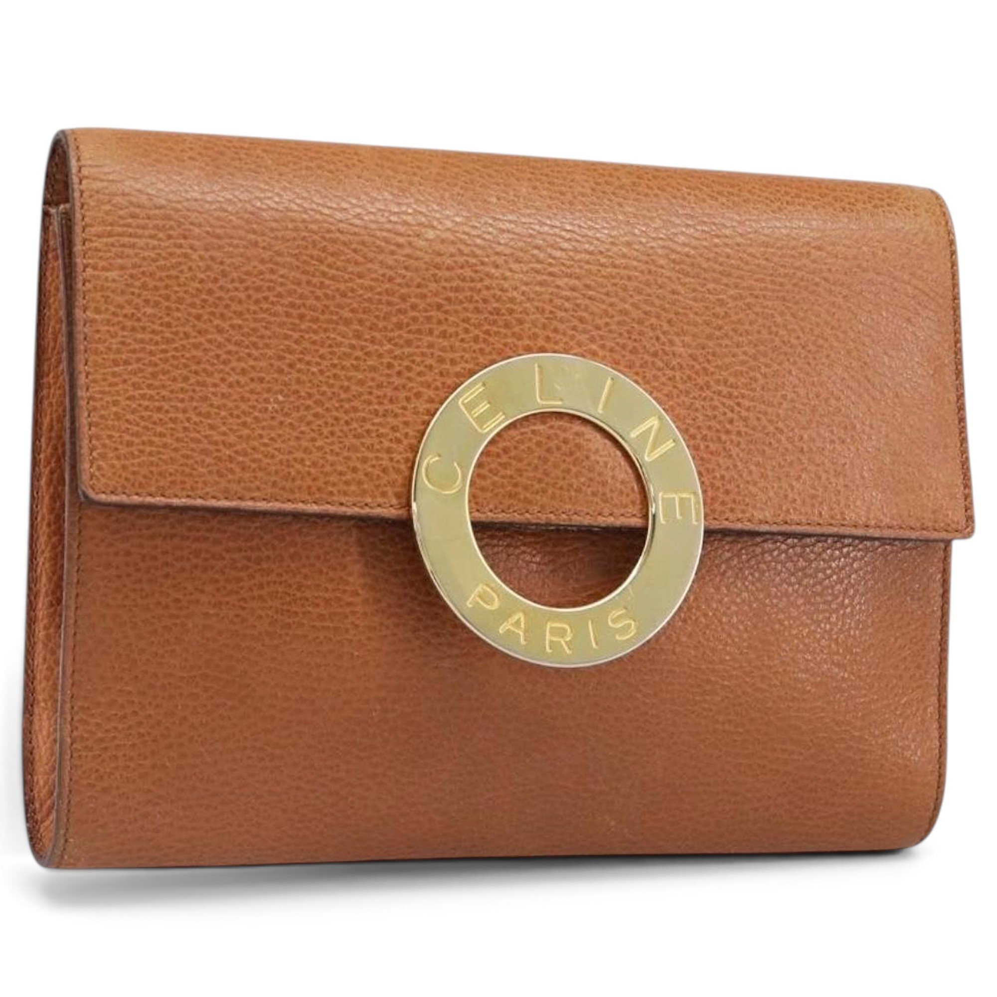 Leather clutch bag