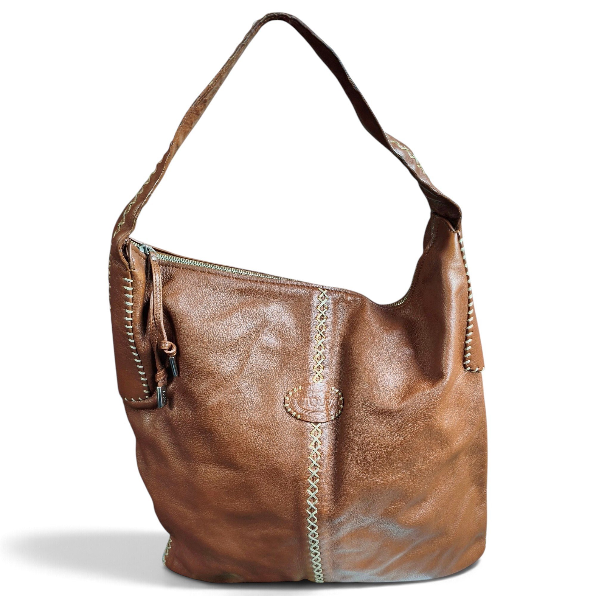 Shopping Media leather handbag