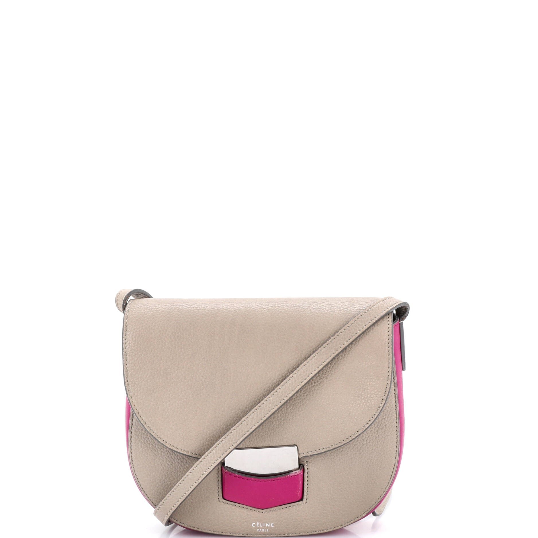 Celine Trotteur Crossbody Bag Grainy Leather Small