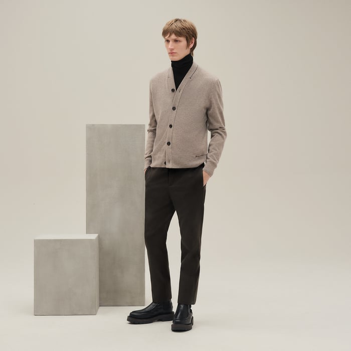 Gravier Cashmere "H Bartack" Buttoned Cardigan