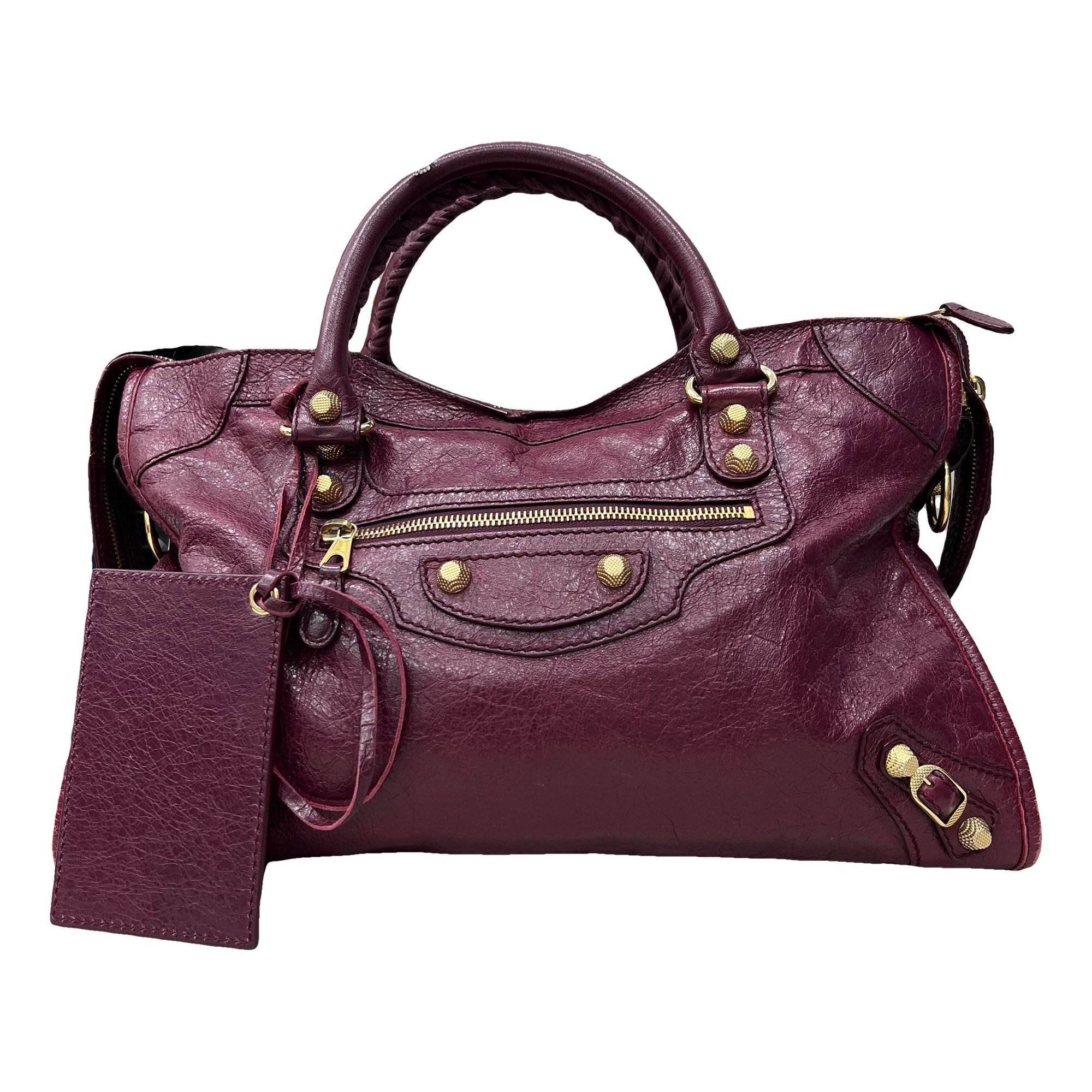 City leather handbag