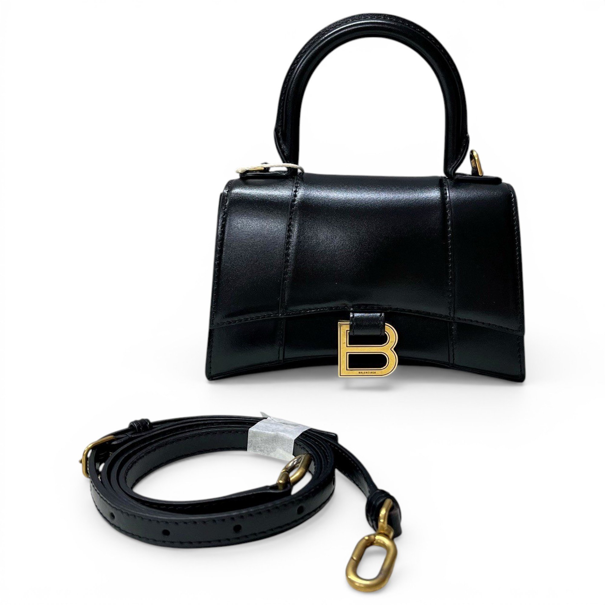Hourglass leather handbag