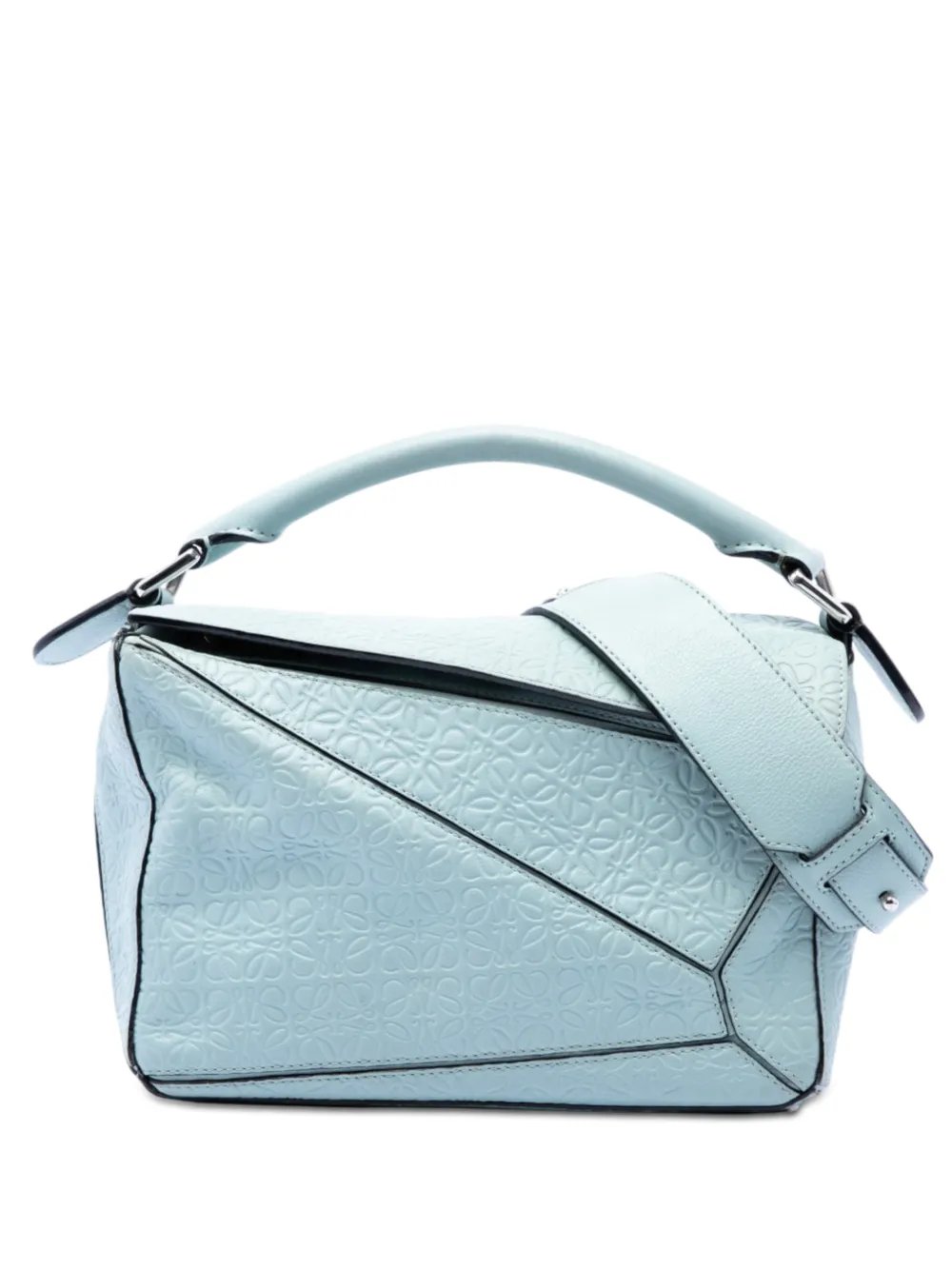 2016 Small Anagram Embossed Calfskin Puzzle satchel