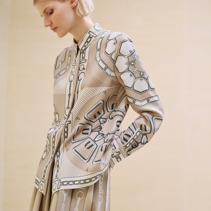 Beige Glaise "Effet Kaleidoscope" Classic Shirt