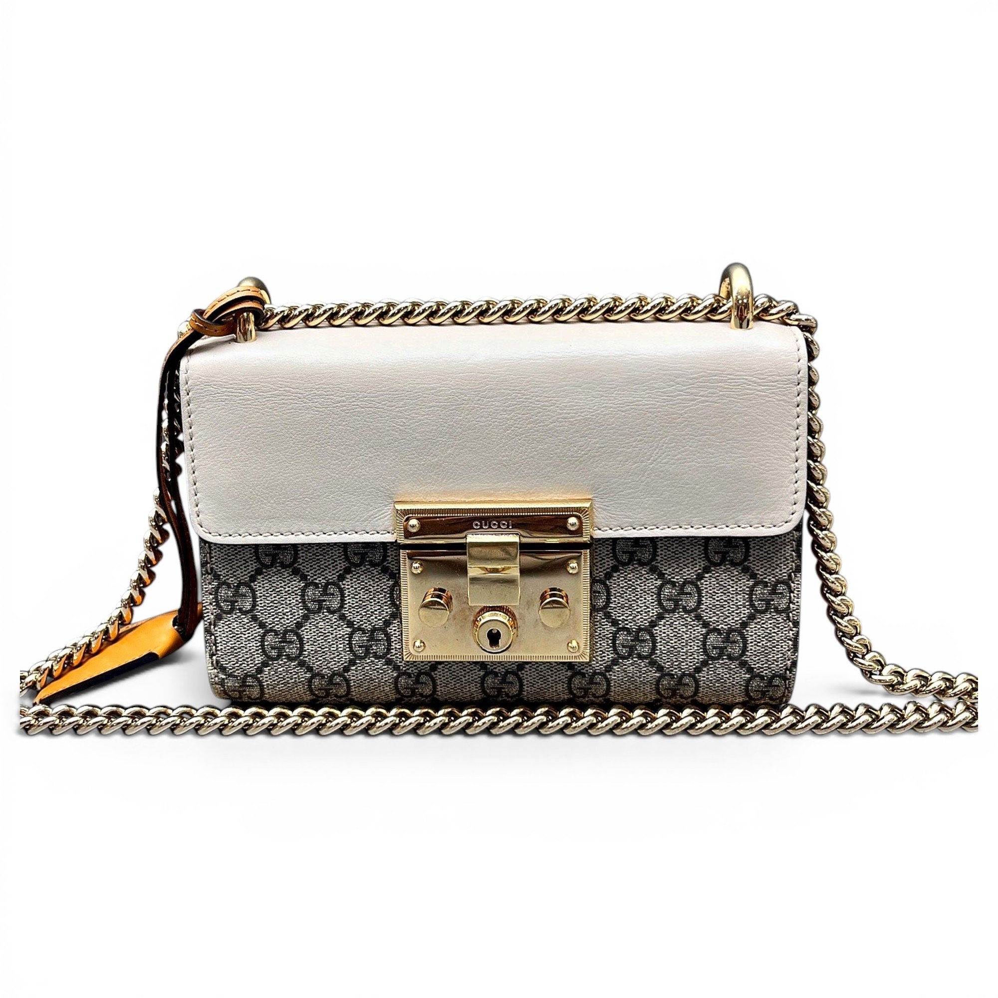 Padlock leather handbag