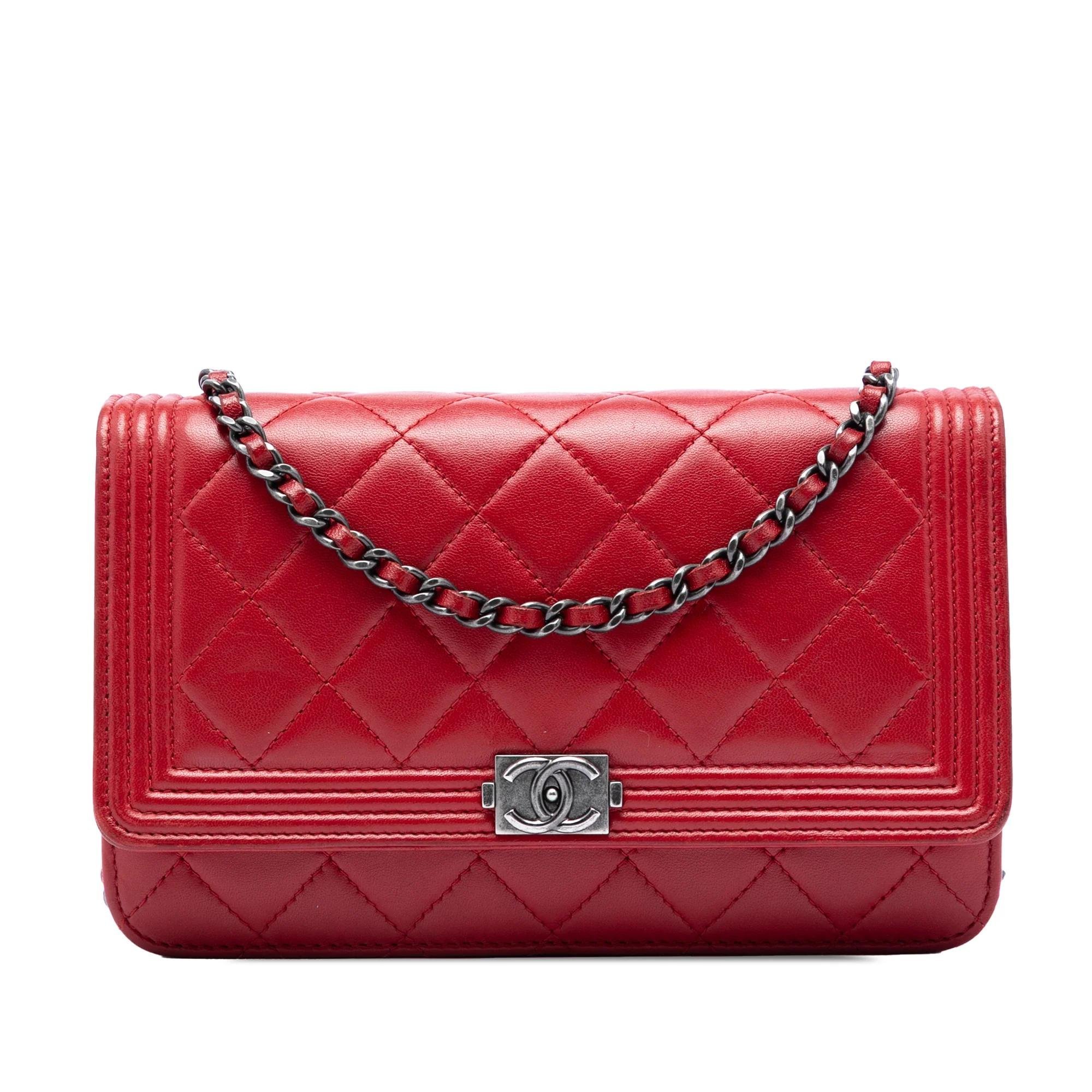 Wallet On Chain leather handbag
