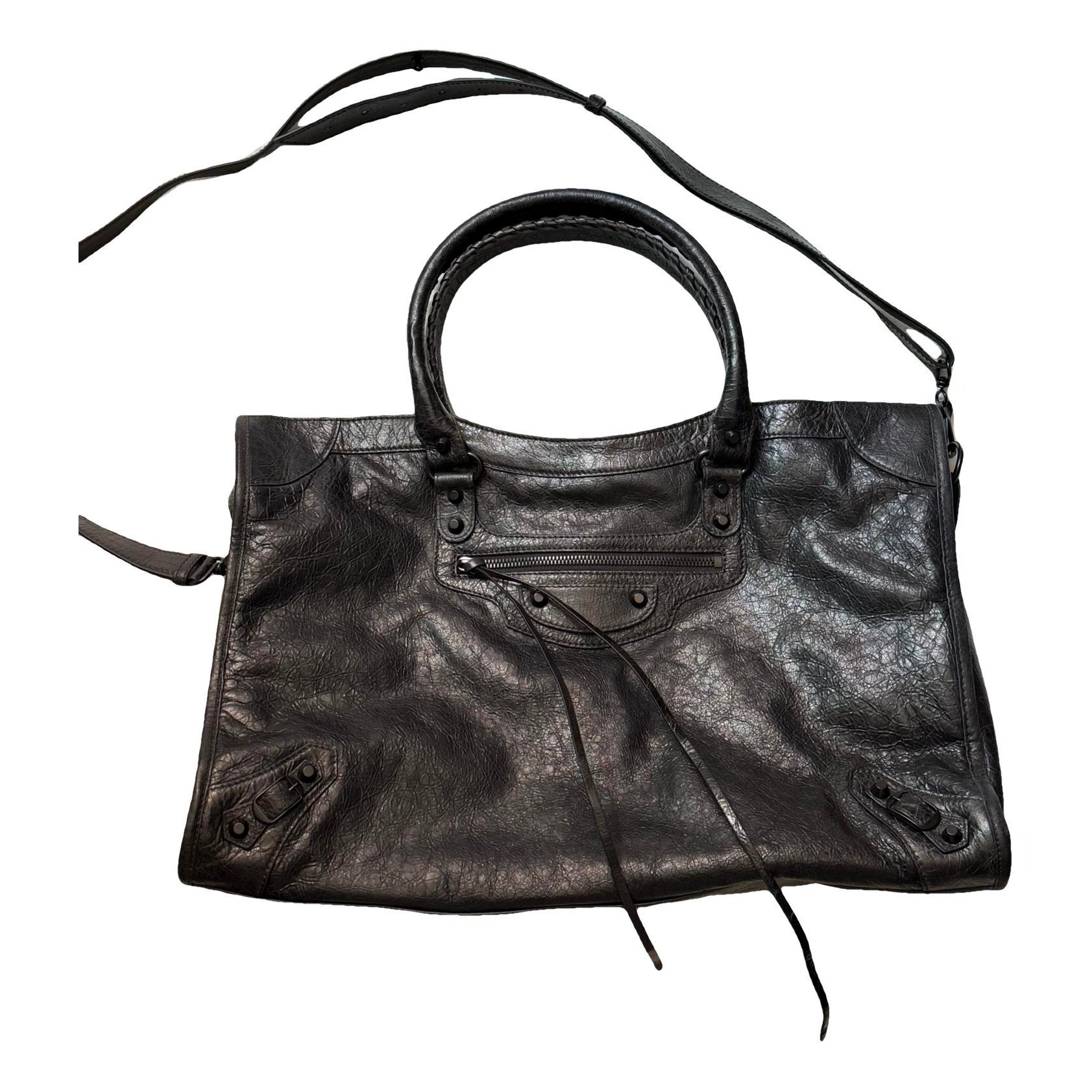 City leather handbag