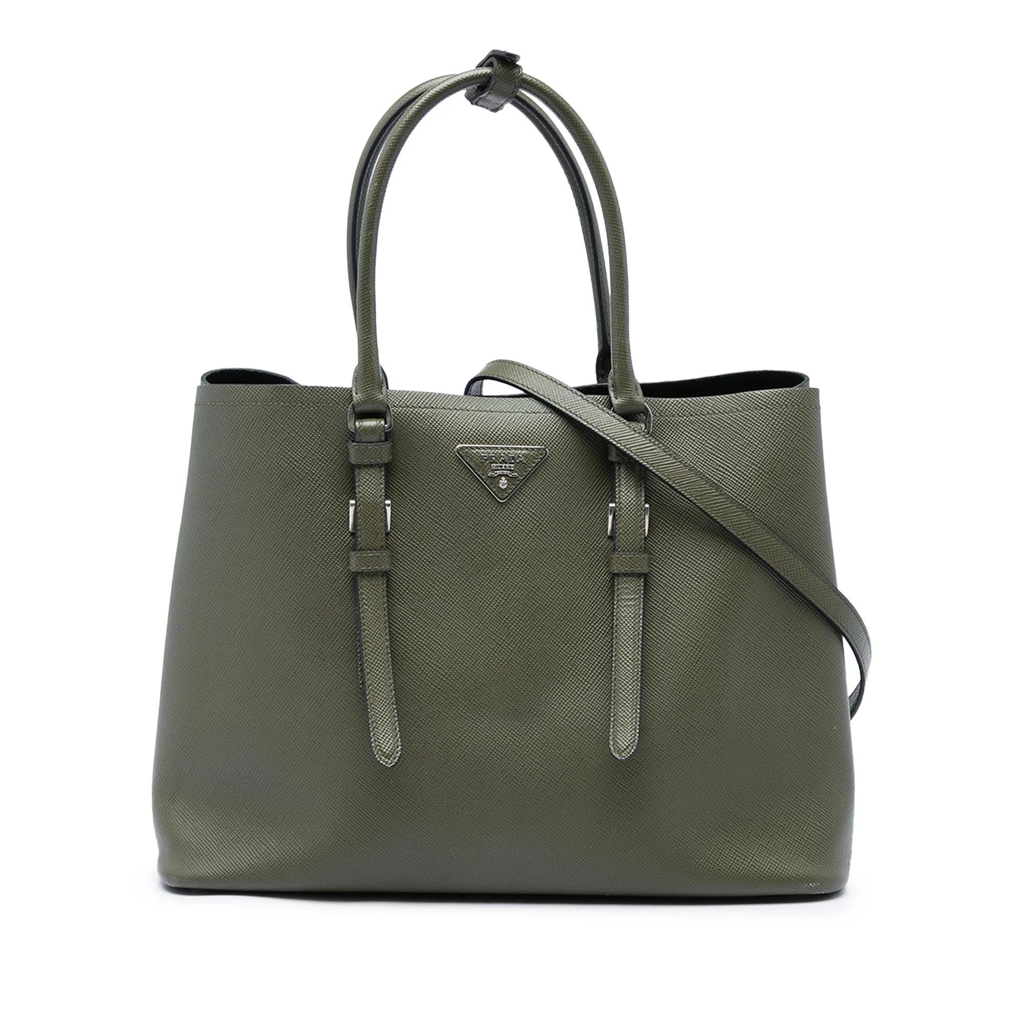 Double leather handbag