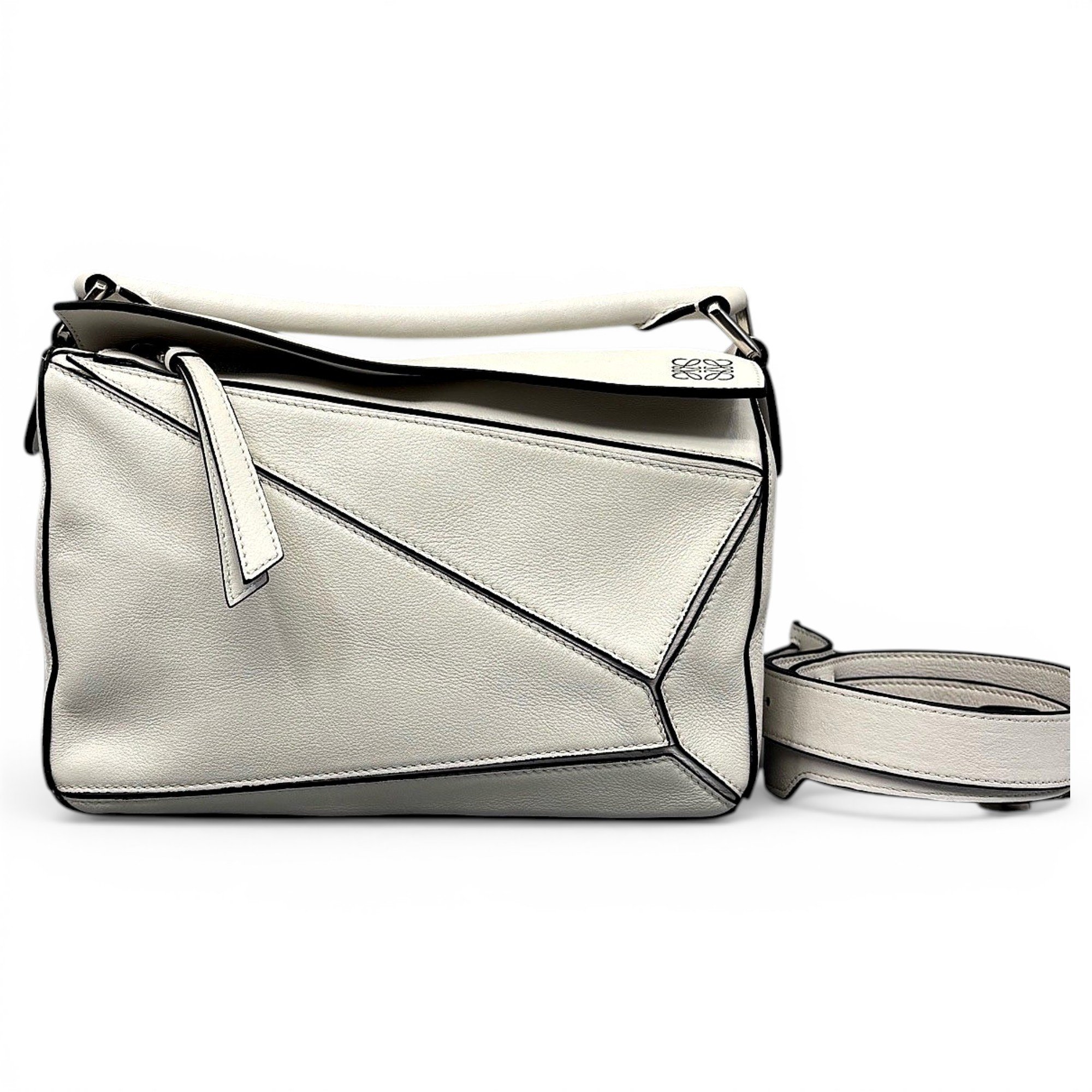 Puzzle leather handbag