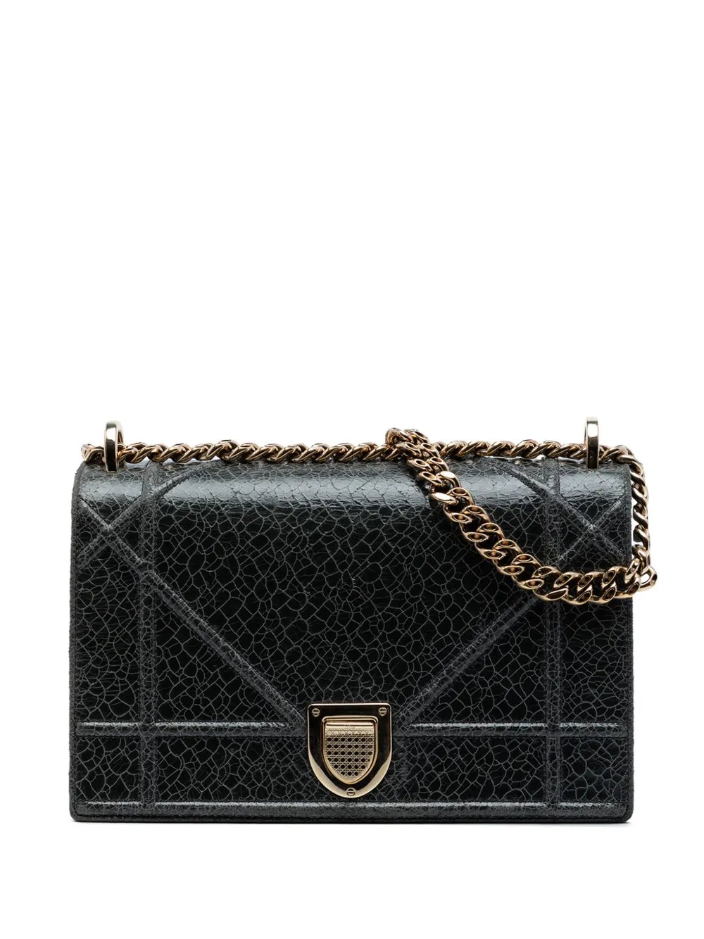 2016 Medium Crackled Deerskin Diorama Flap crossbody bag