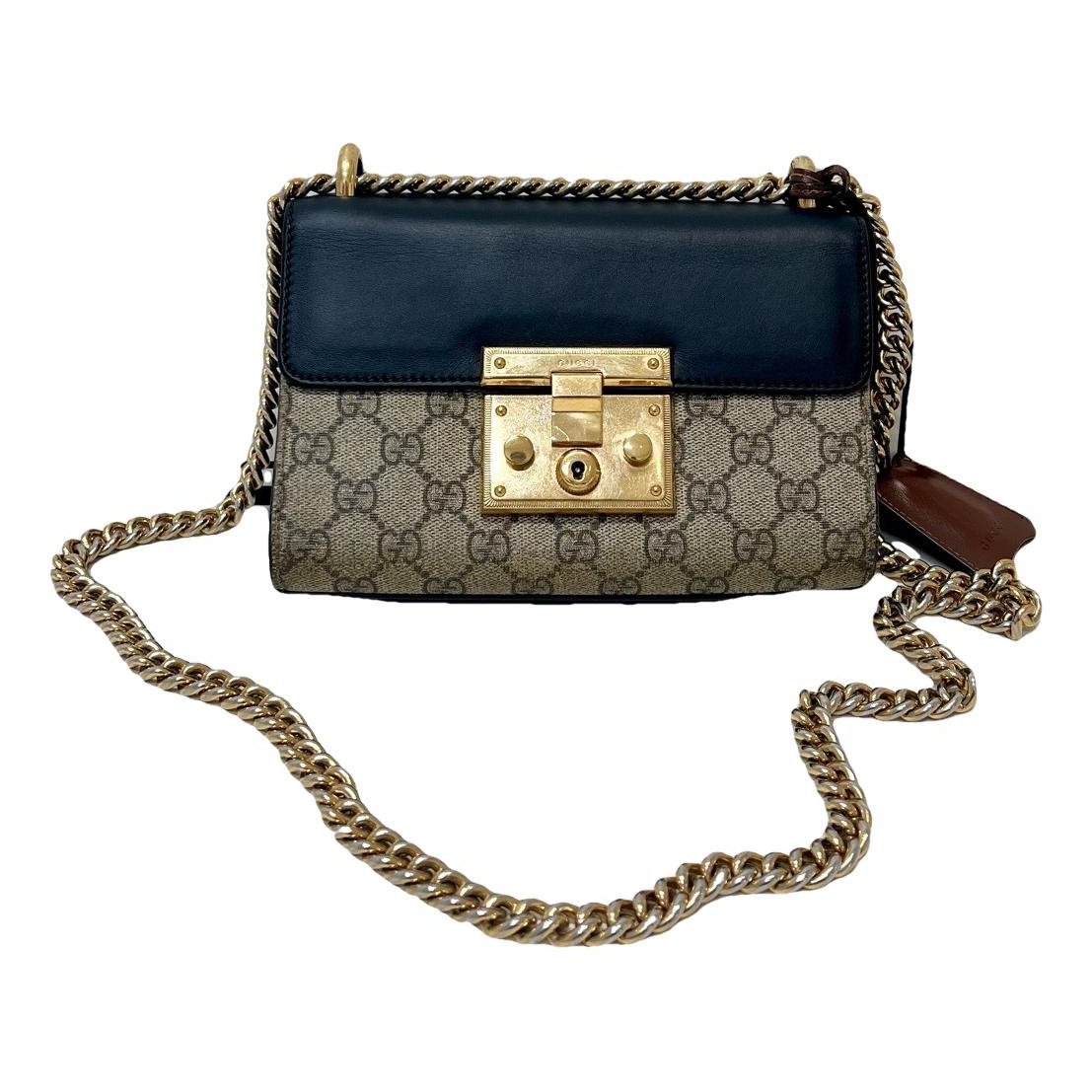 Padlock leather handbag