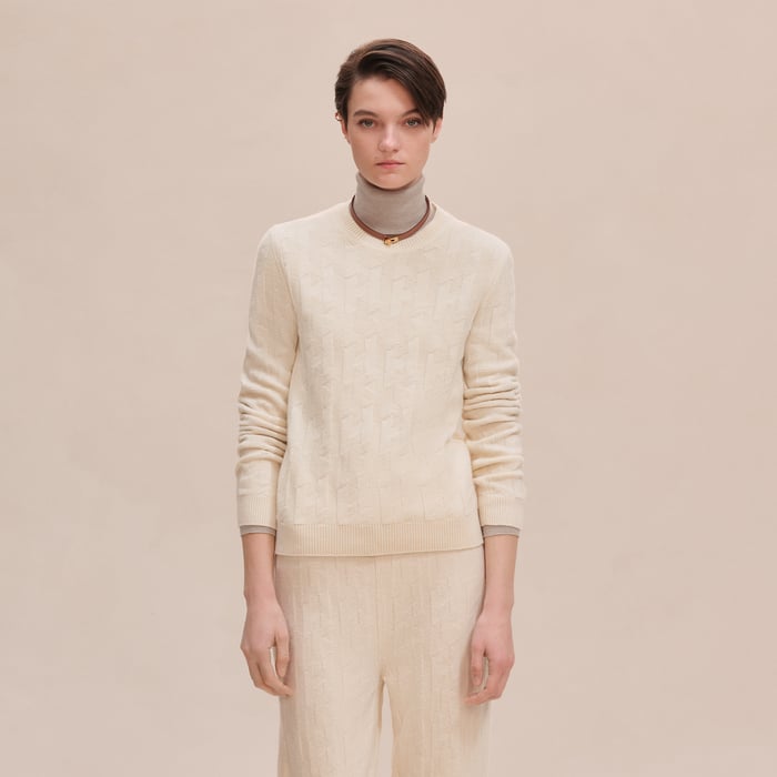 Blanc Naturel "H" Long-sleeve Sweater