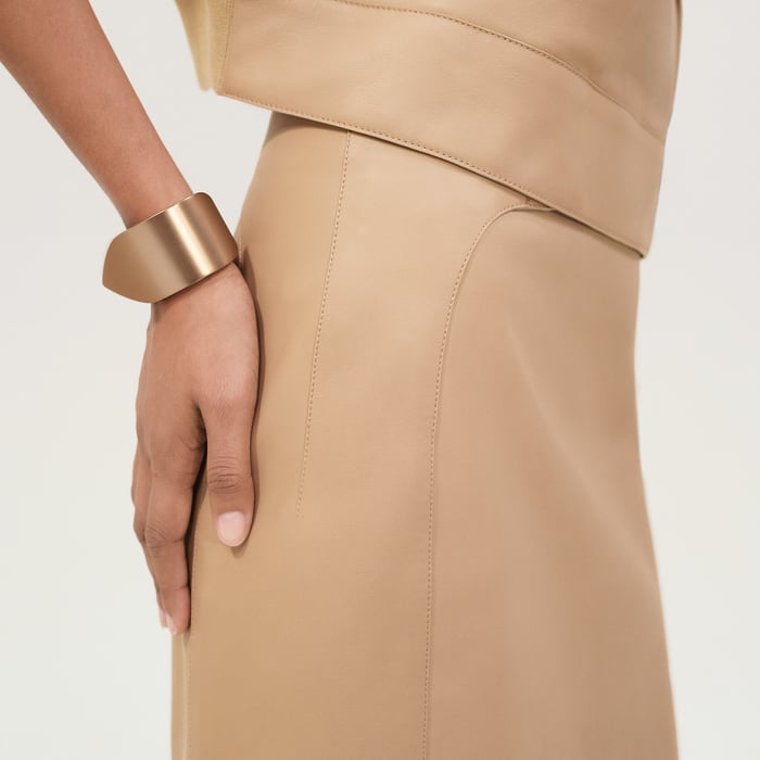 Beige Camel Miniskirt