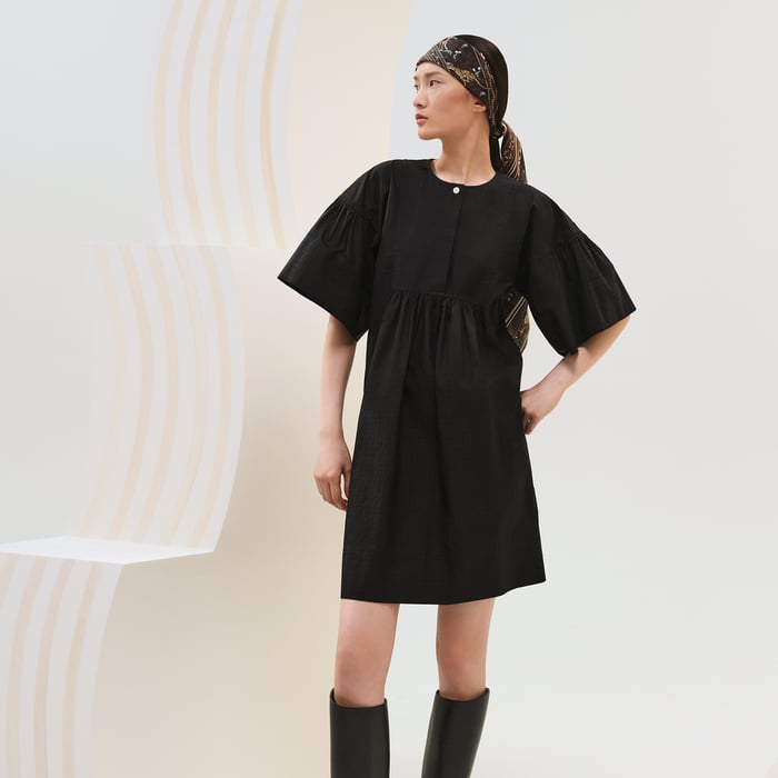 Noir "Mosaique" Short Boho Dress