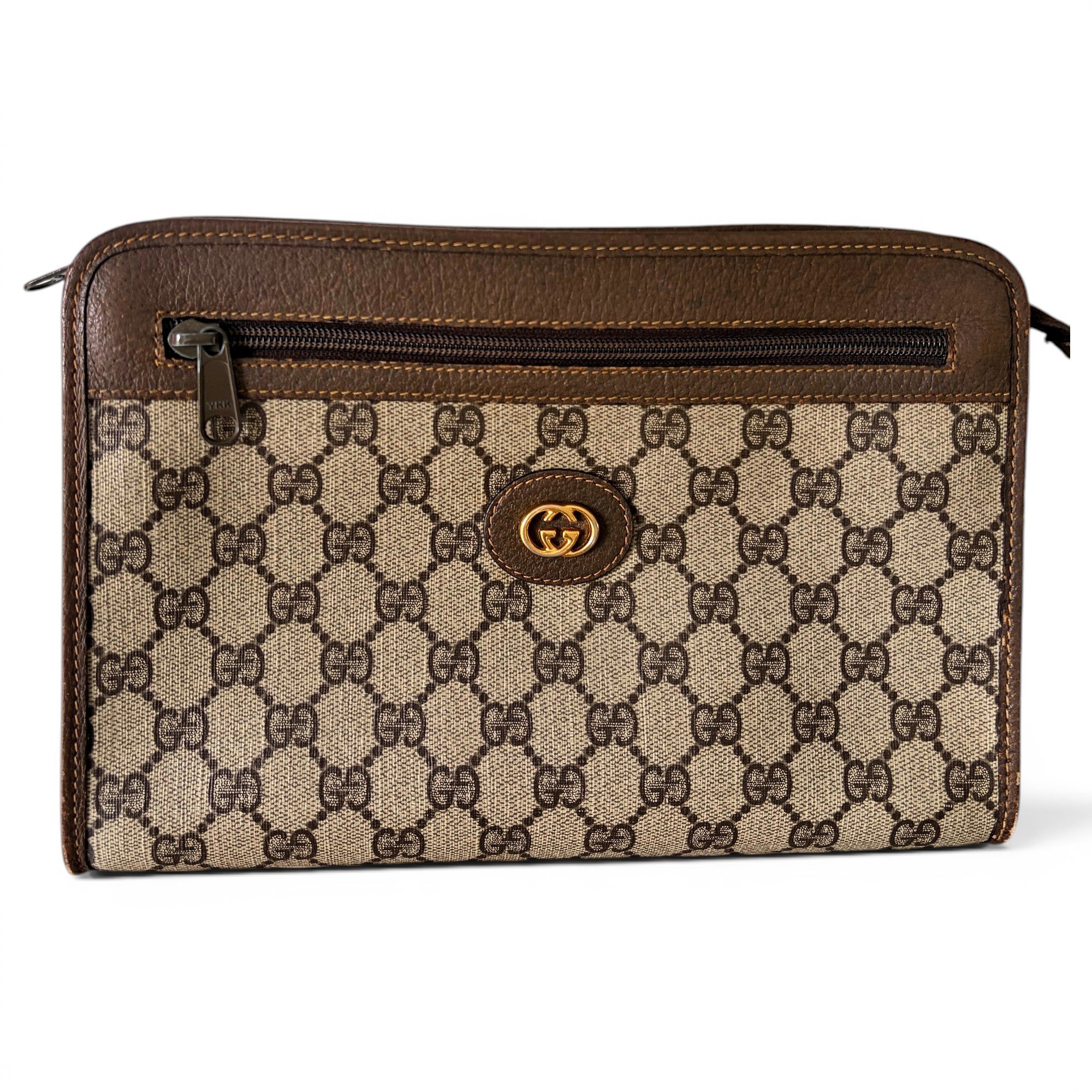Leather clutch bag
