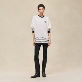 "Ex-Libris" long-sleeve tunic sweater