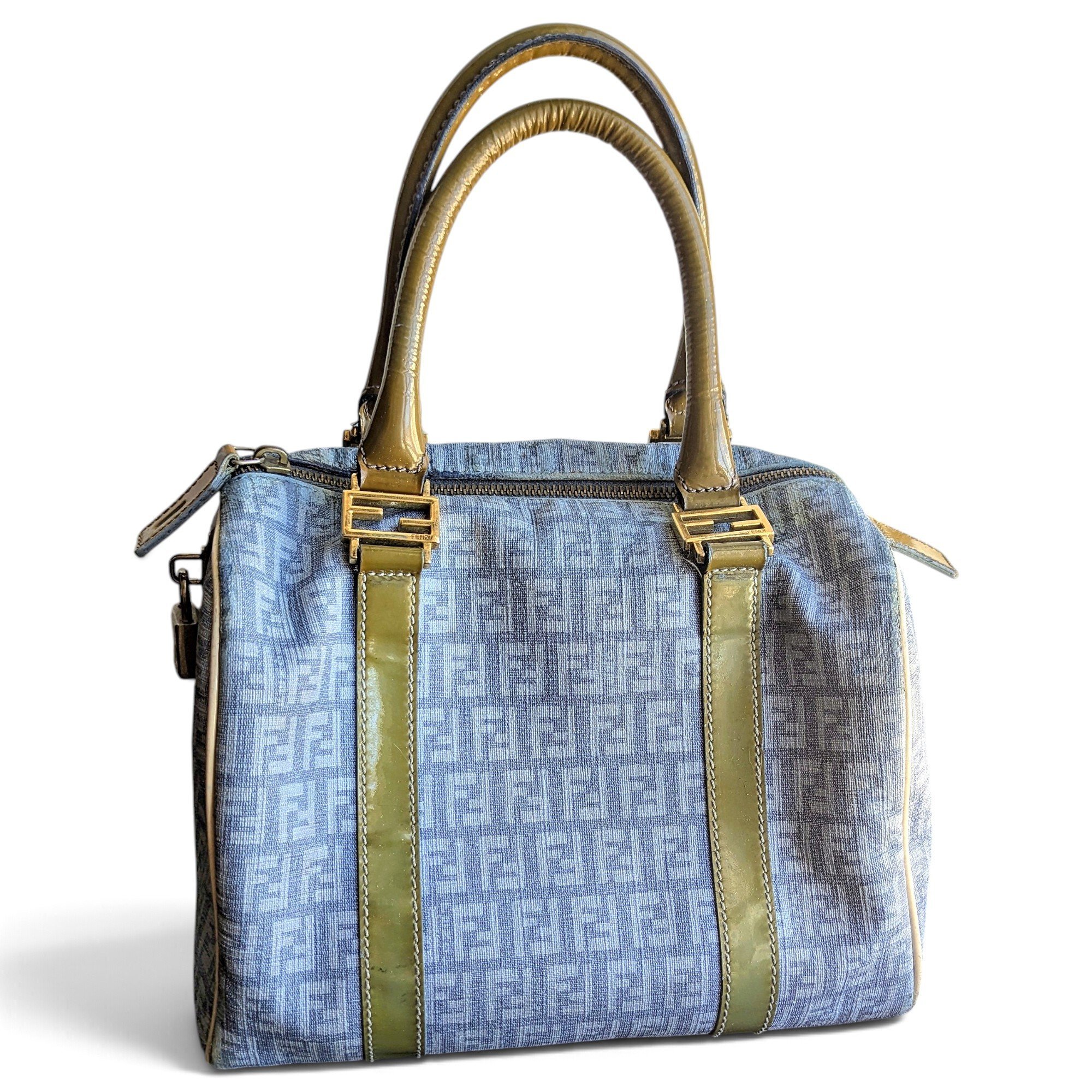 Baguette patent leather handbag