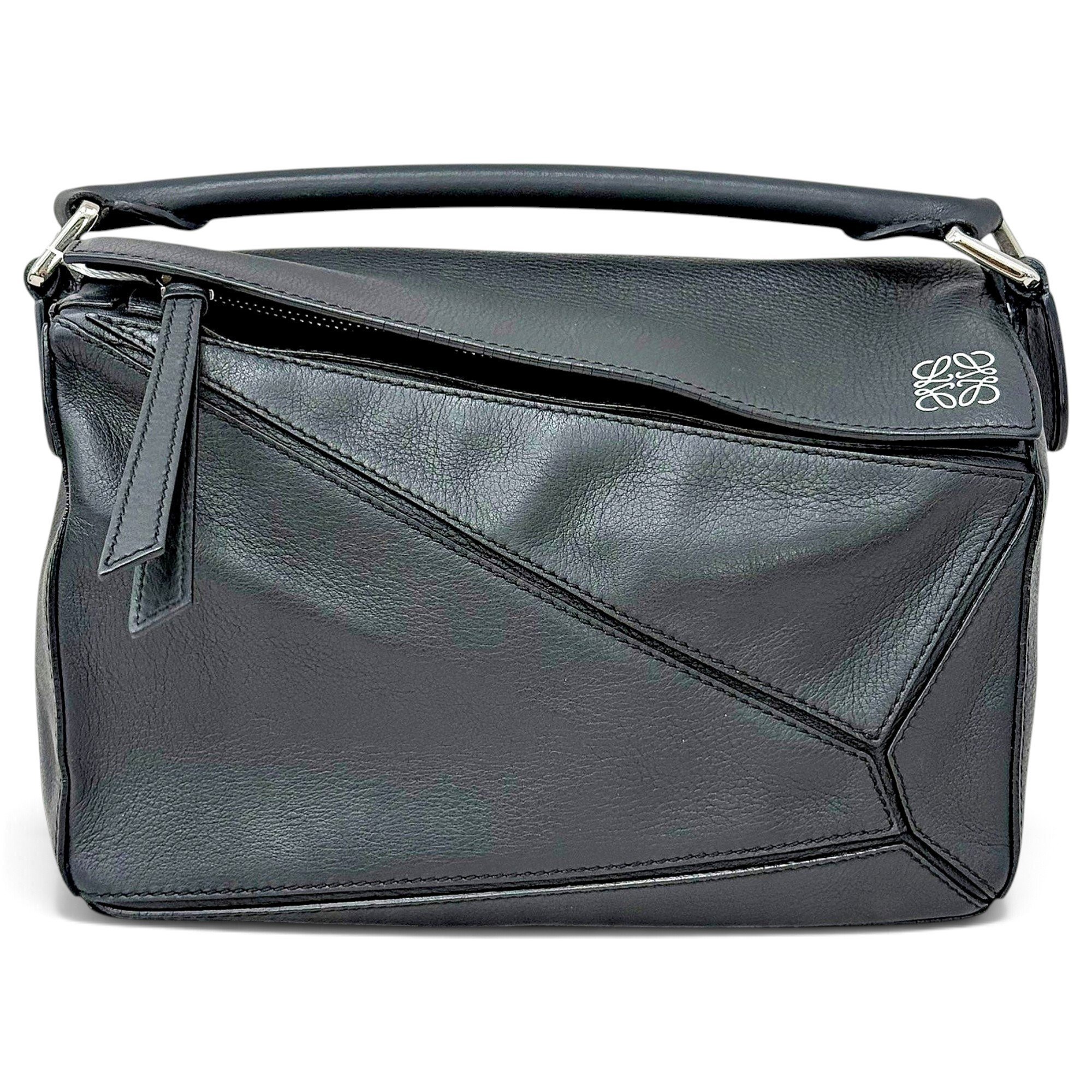 Puzzle leather handbag