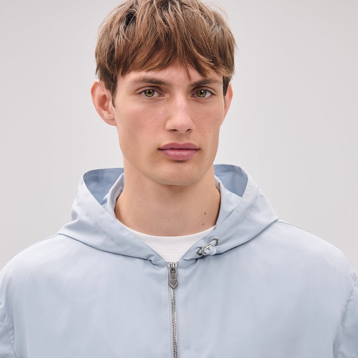 Glacier Hooded Jacket With Leather Details