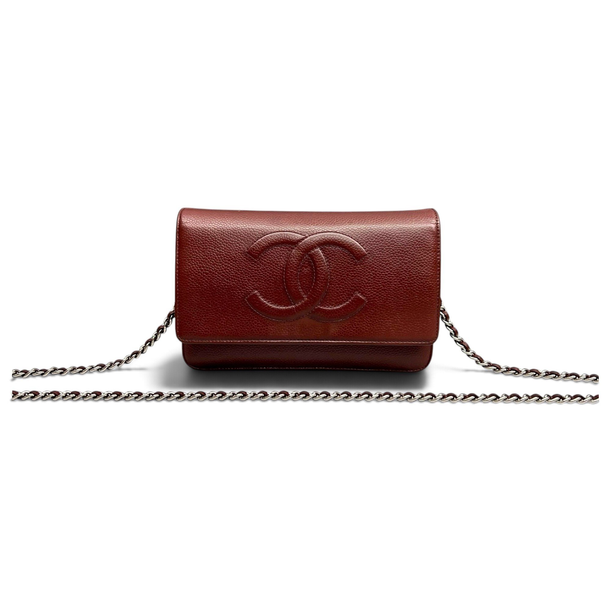 Wallet On Chain Double C leather crossbody bag