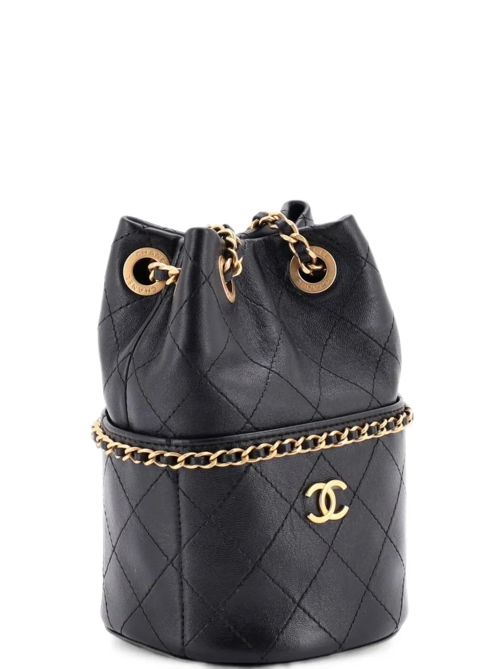Nauticoco Quilted Shiny Lambskin Mini bucket bag