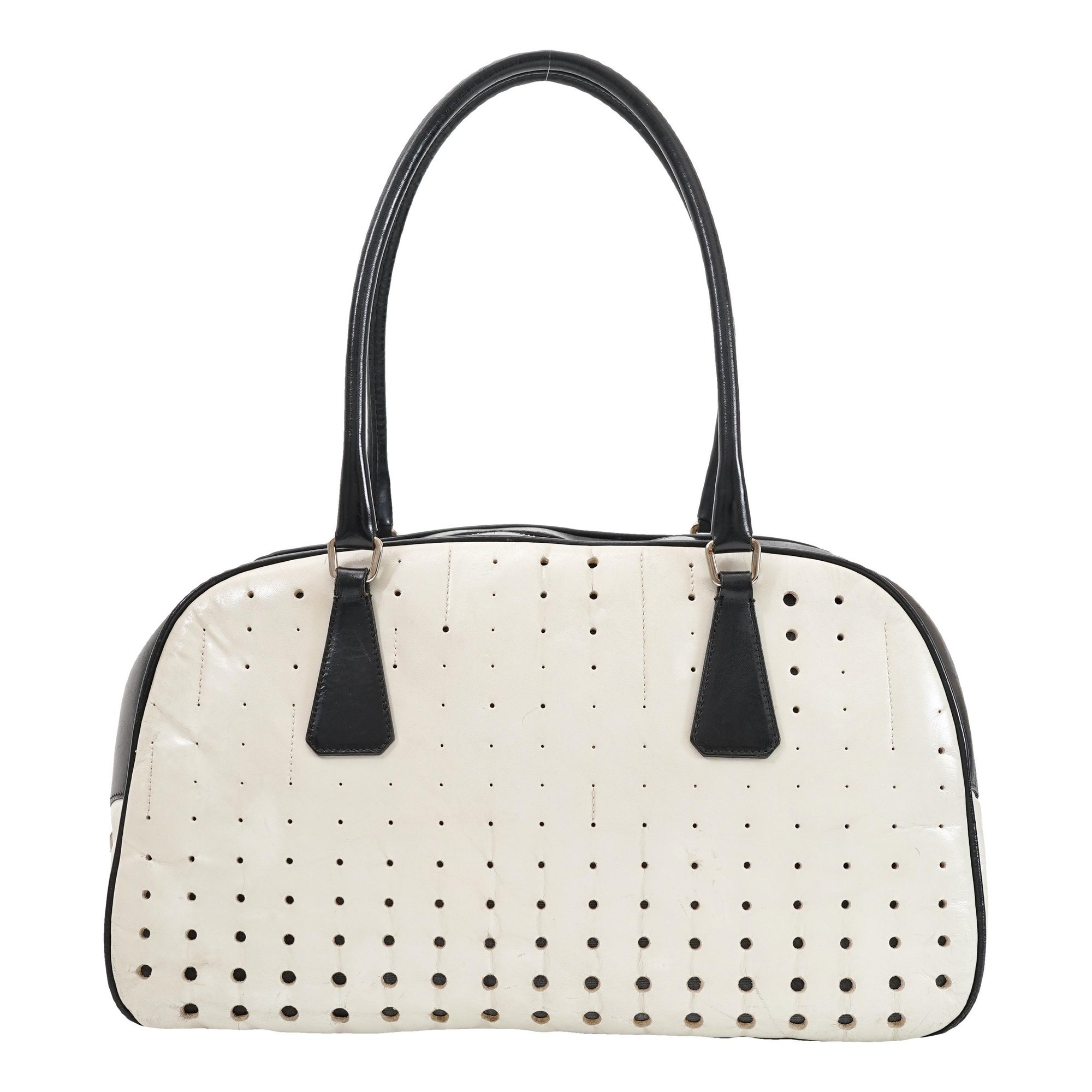 Bowling leather handbag
