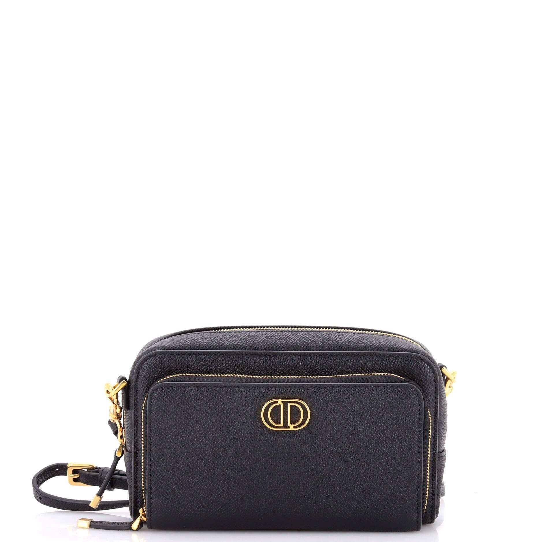 Caro Double Pouch Crossbody Bag Leather